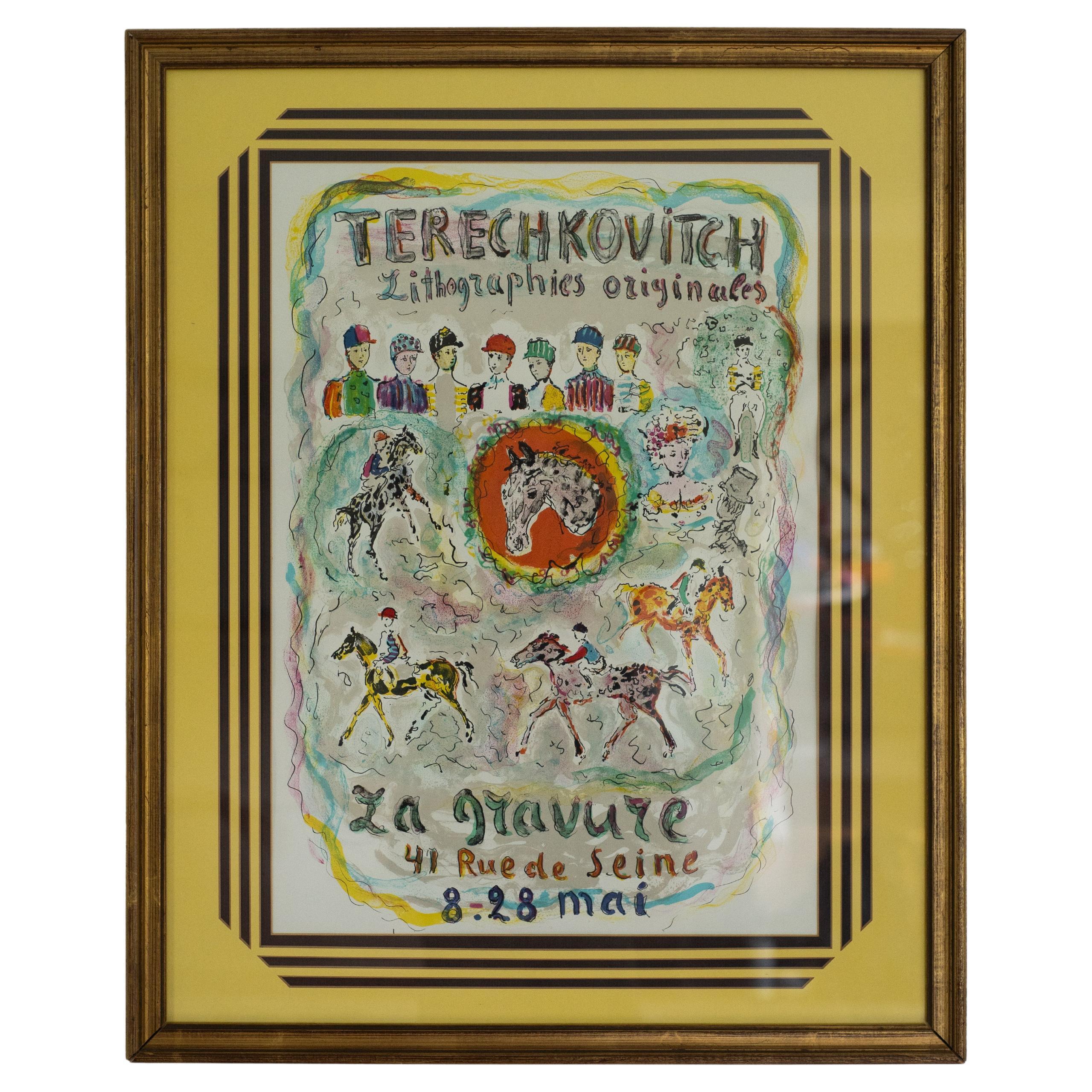 Rare Constantin Terechkovitch 'La Gravure' Original Lithograph in Vintage Frame