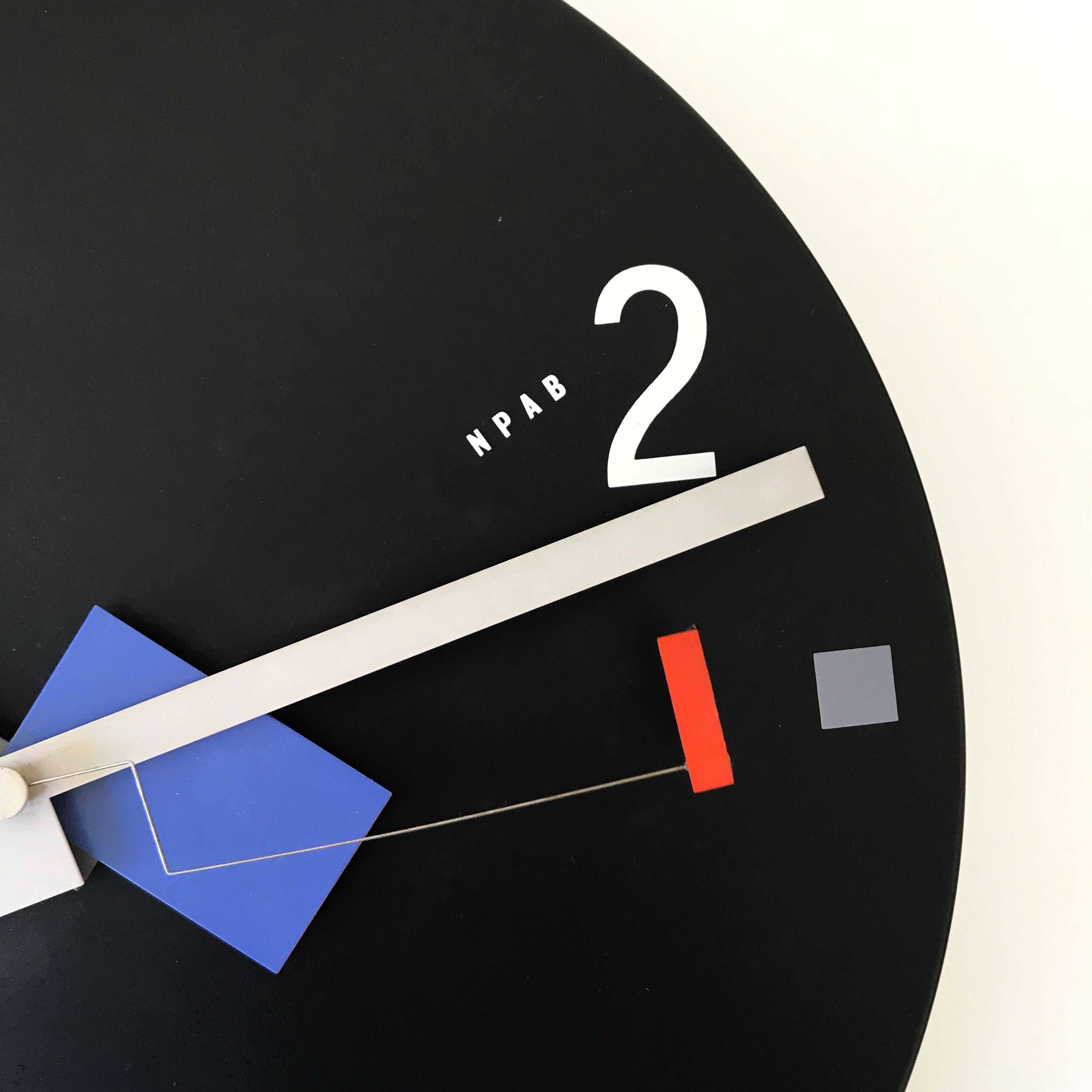 Late 20th Century Rare Constructivist Art Time Artec Wall Clock by Canetti, USA, 1980s