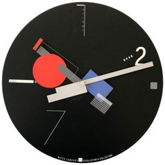 Rare Constructivist Art Time Artec Wall Clock by Canetti, USA, 1980s