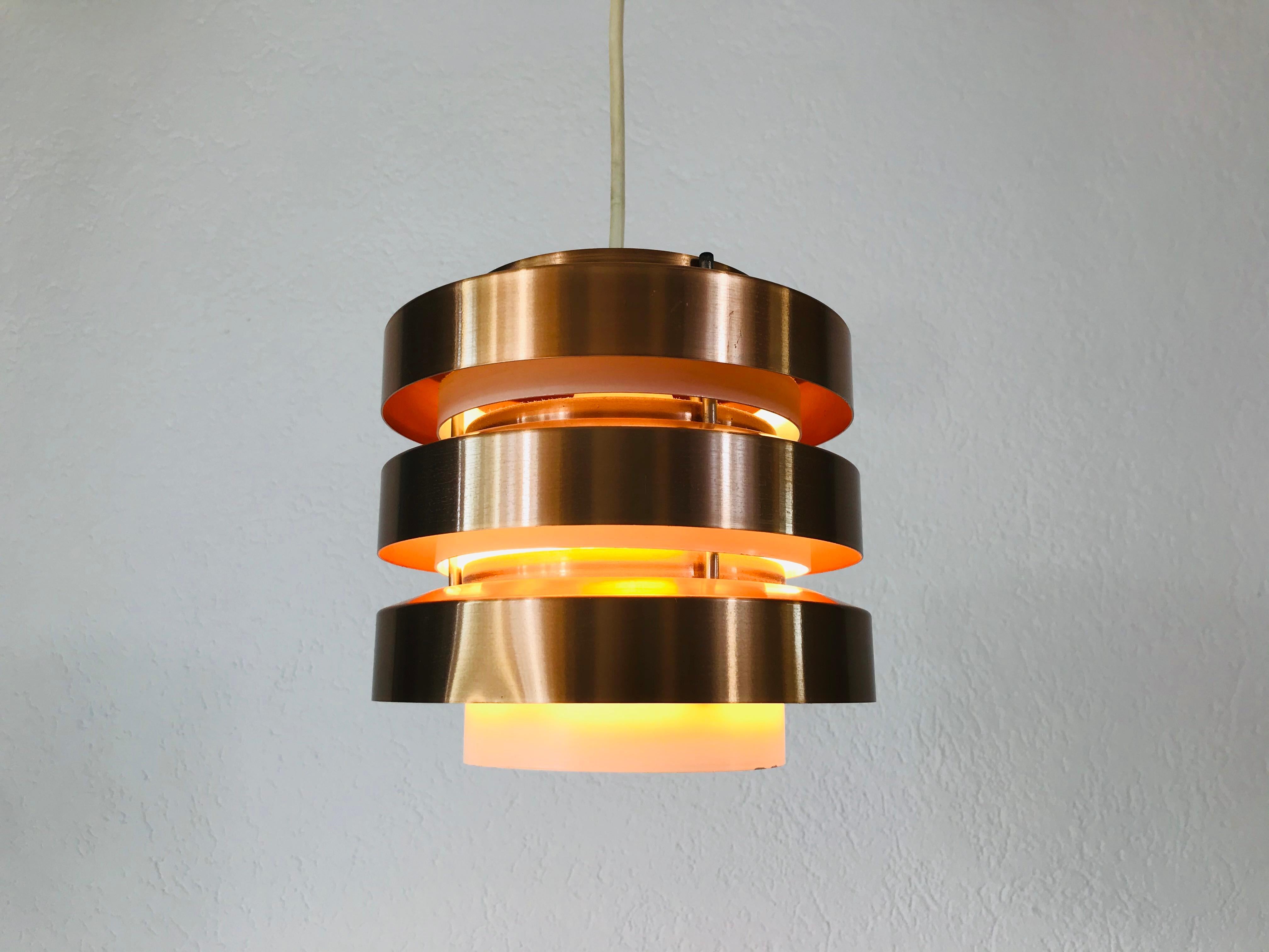 Rare Copper and Metal Pendant Lamp from DDR, 1960s For Sale 5