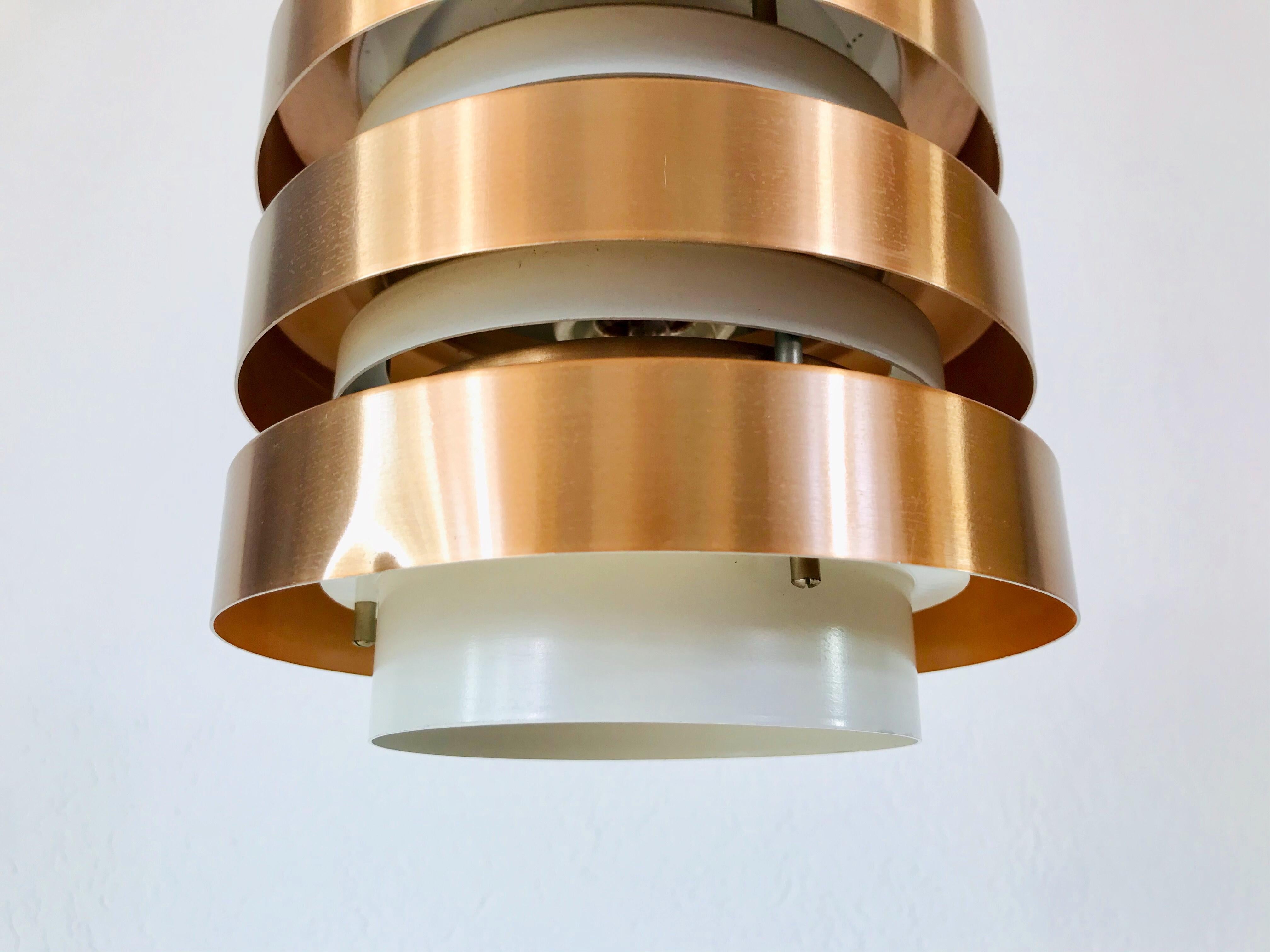 Cuivre Rare lampe suspendue en cuivre et métal de DDR, années 1960 en vente