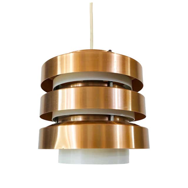 1 of the 3 Brutalist Copper Pendant Lamp in the style of Nanny Still ...