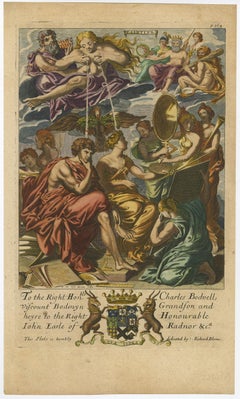 Rare Copper Engraving of Female with Five Breasts Lactating onto Others, 1686