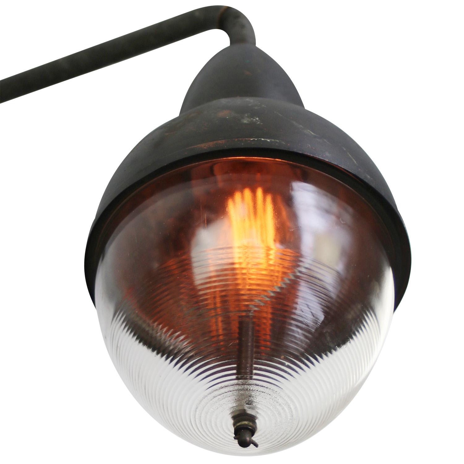 Industrial Rare Copper Mercury Mirror Glass Street Light by Holophane, France