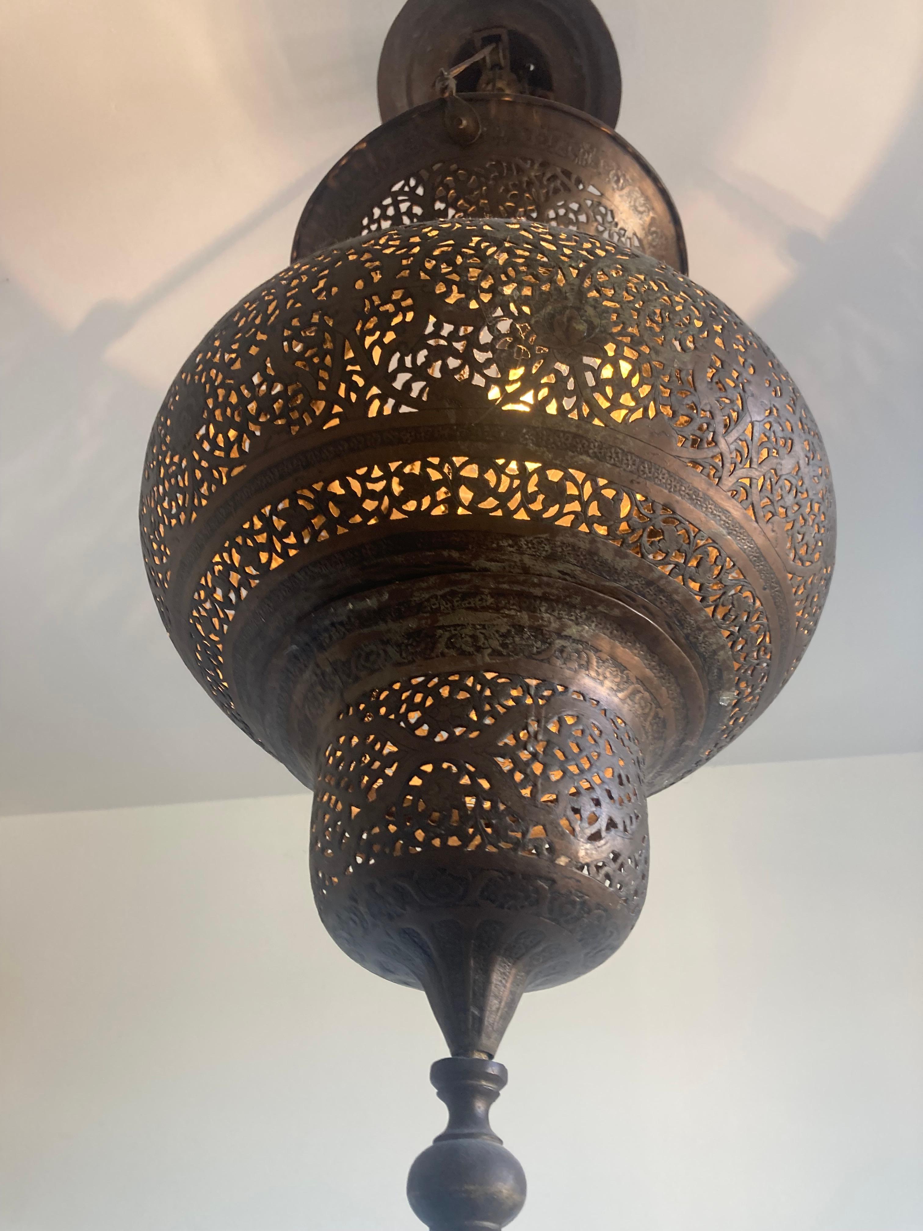 Late 19th Century MOORISH Mosque Chandelier For Sale