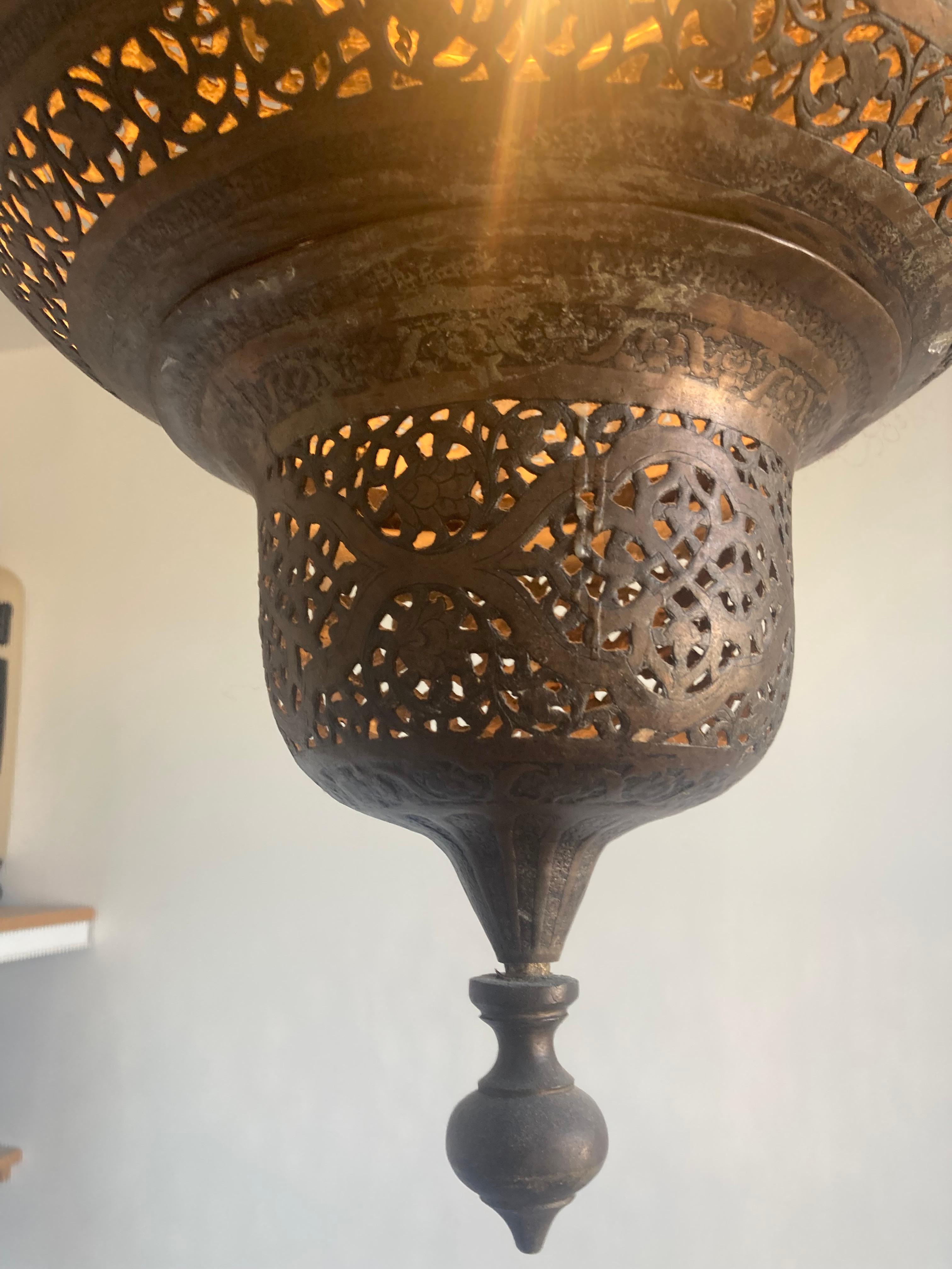 Copper MOORISH Mosque Chandelier For Sale