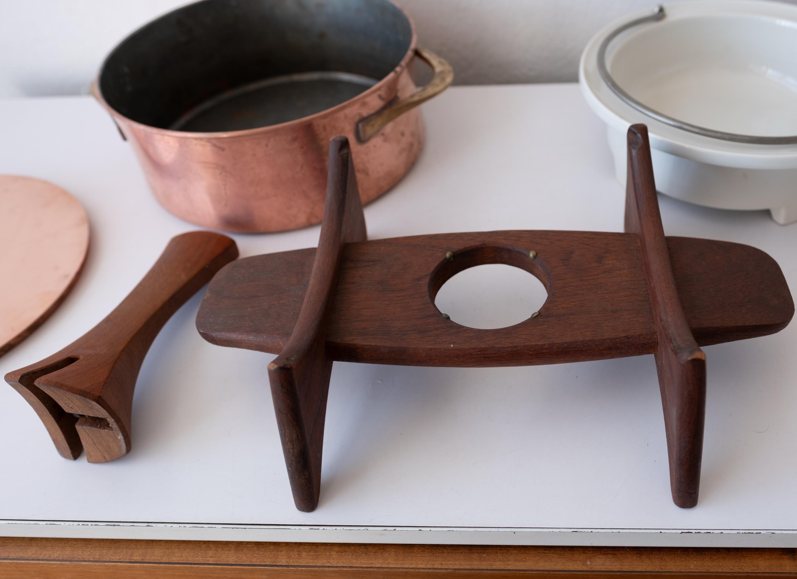 Rare Copper Pan and Stand by Jens Quistgaard for Dansk 4
