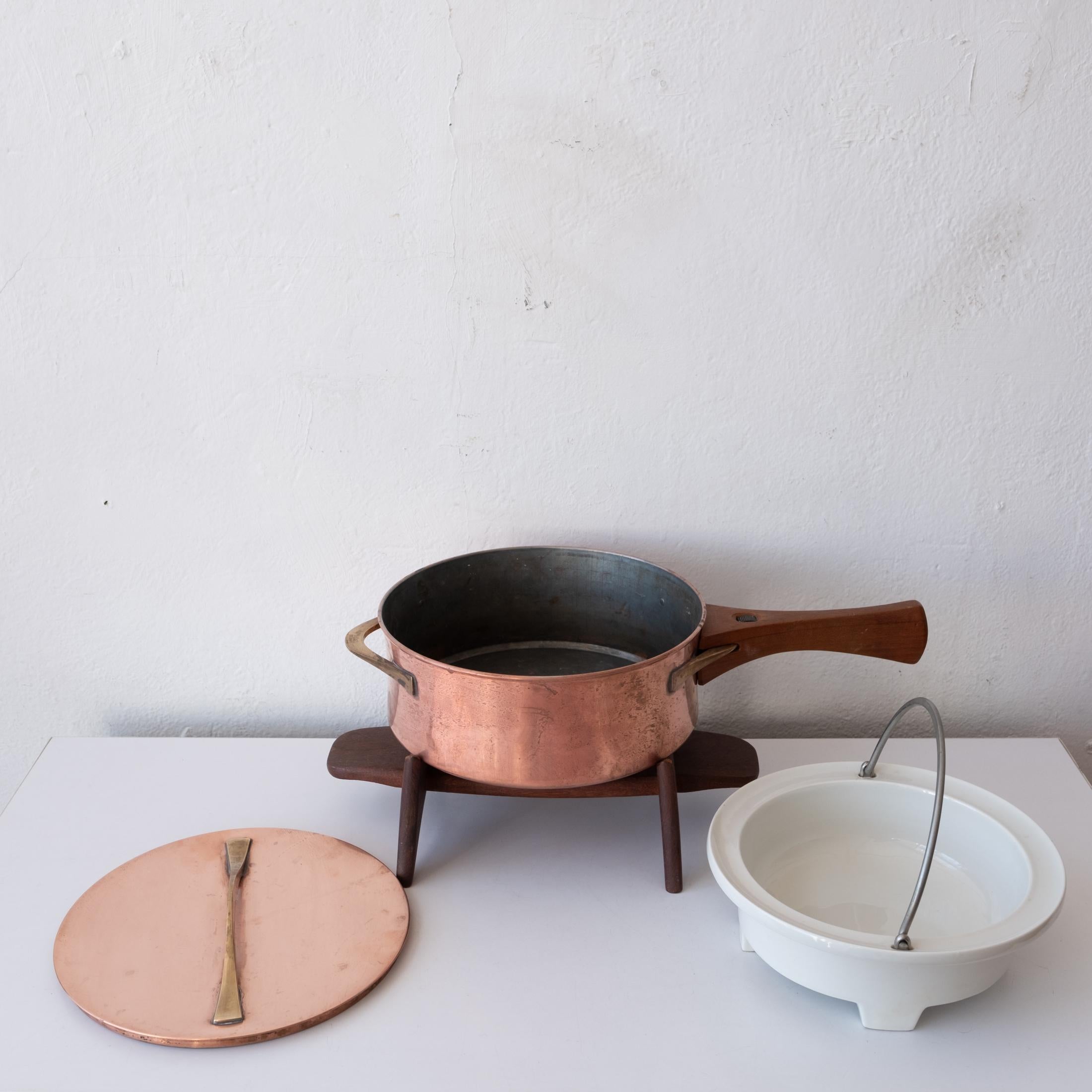 Rare Copper Pan and Stand by Jens Quistgaard for Dansk 7