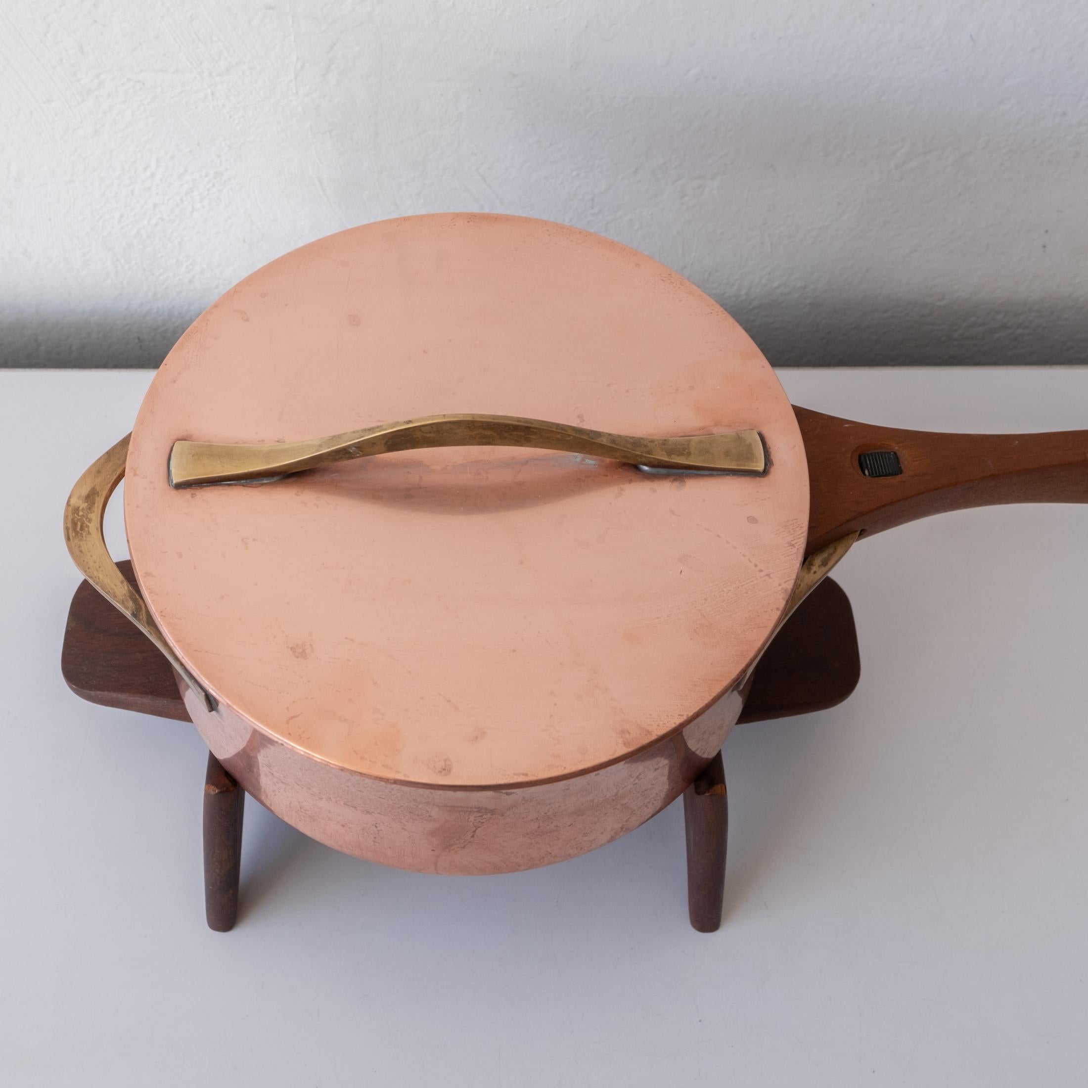 Rare Copper Pan and Stand by Jens Quistgaard for Dansk 8