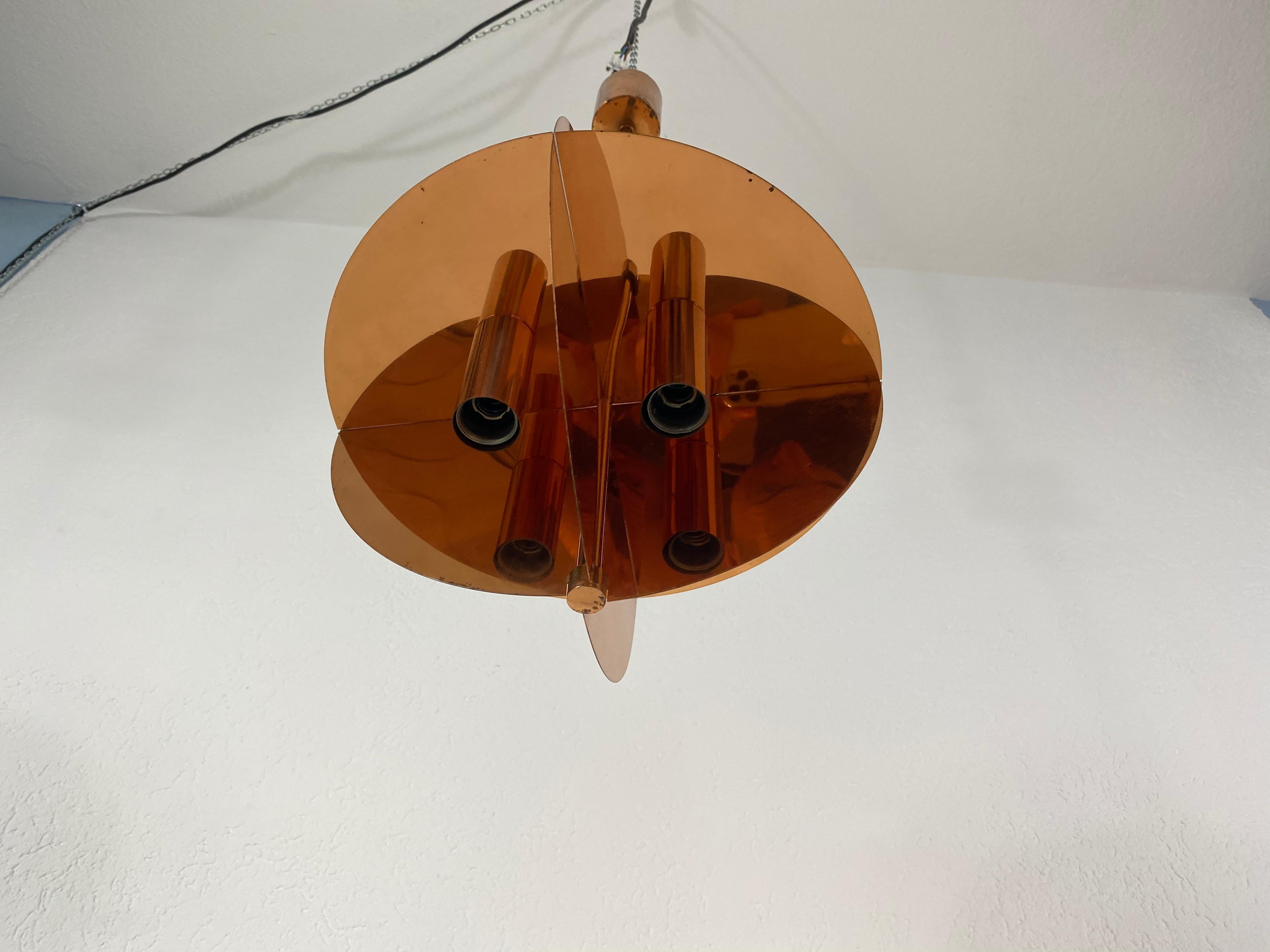 Rare Copper Pendant Lamp by Cosack, 1970s For Sale 4
