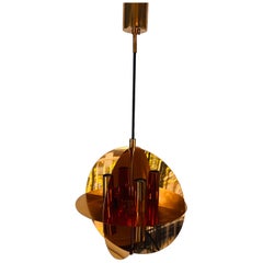 Rare lampe à suspension en cuivre de Cosack, années 1970