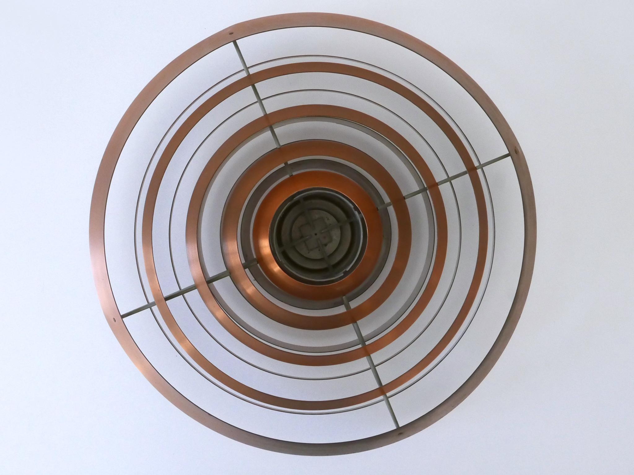 Rare Copper Plate Pendant Lamp by Poul Henningsen for Louis Poulsen Denmark 1958 For Sale 13