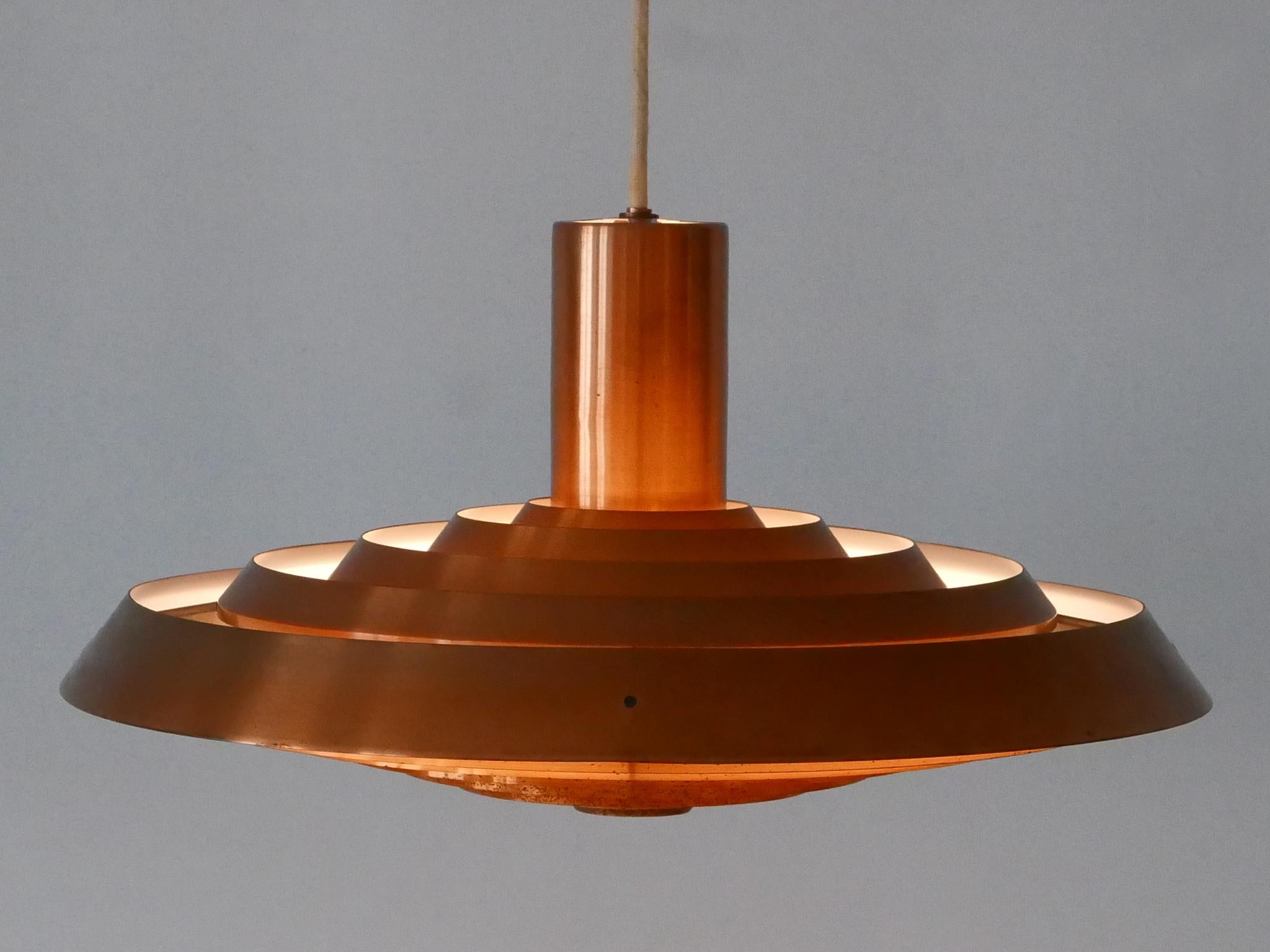 Rare Copper Plate Pendant Lamp by Poul Henningsen for Louis Poulsen Denmark 1958 For Sale 1