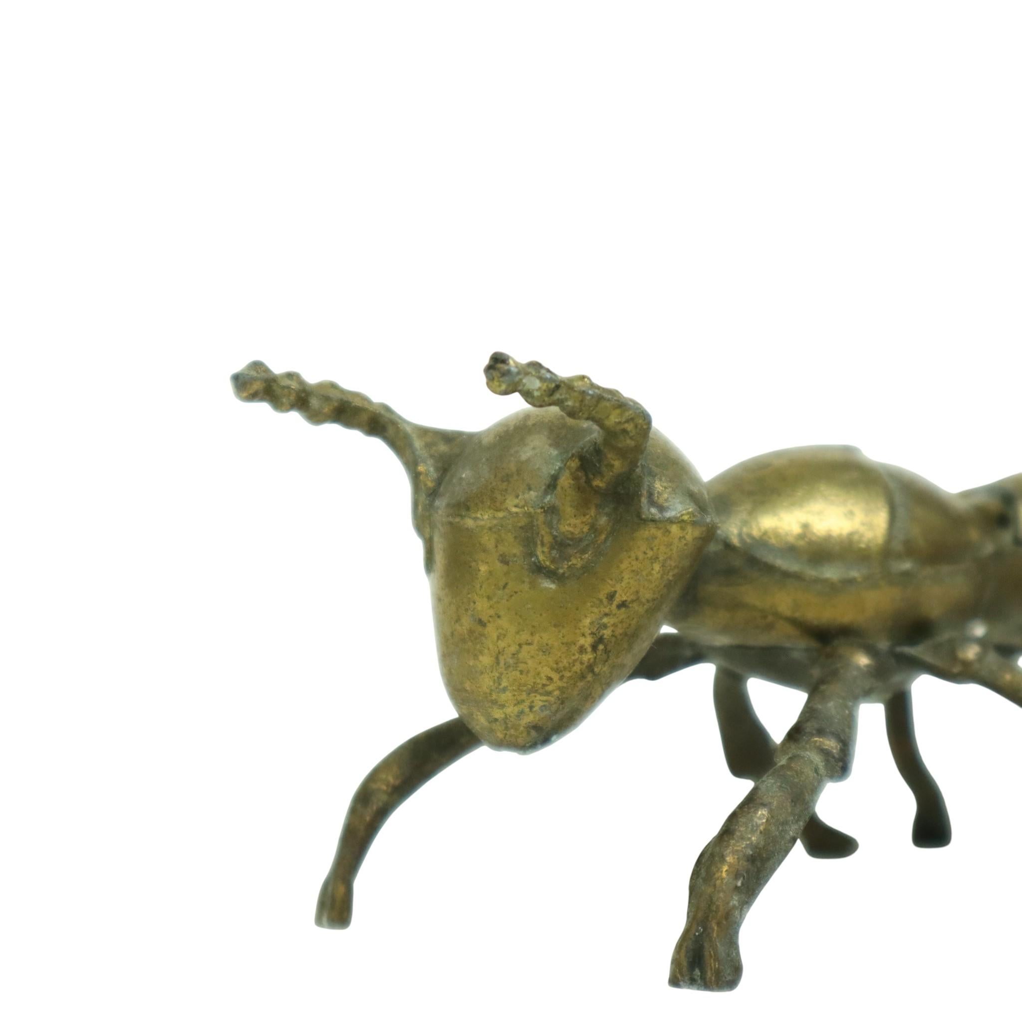 Rara formica placcata in rame, insetto, portacenere, statuetta 19cm in vendita 3