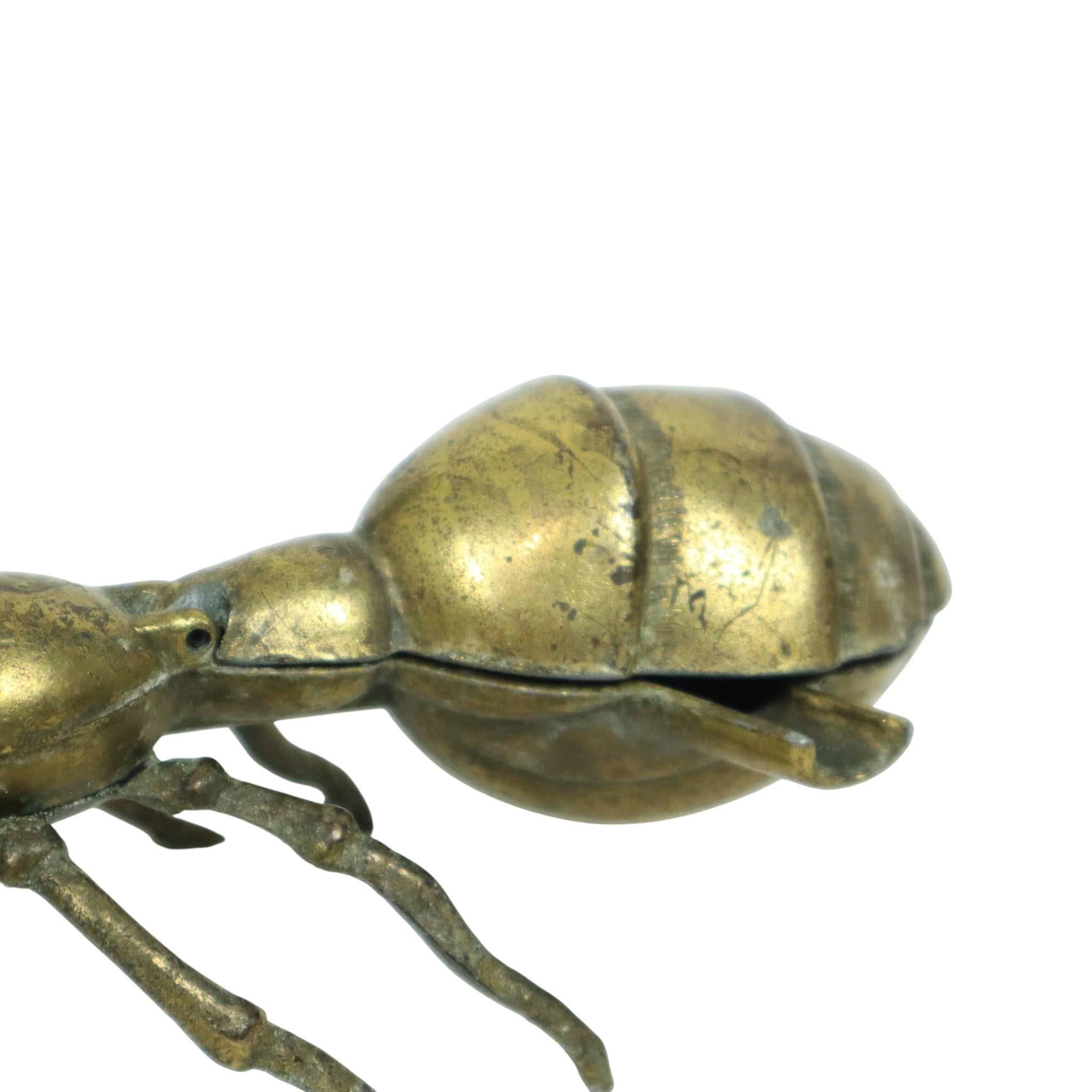 Rara formica placcata in rame, insetto, portacenere, statuetta 19cm in vendita 4