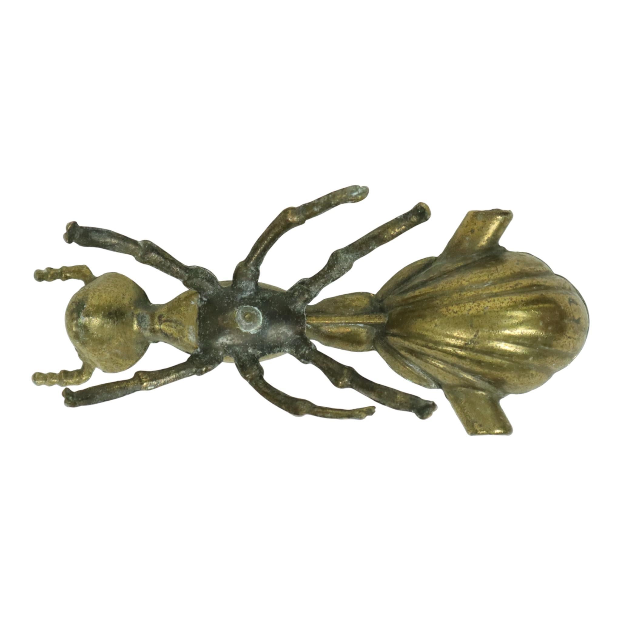 Rara formica placcata in rame, insetto, portacenere, statuetta 19cm in vendita 5