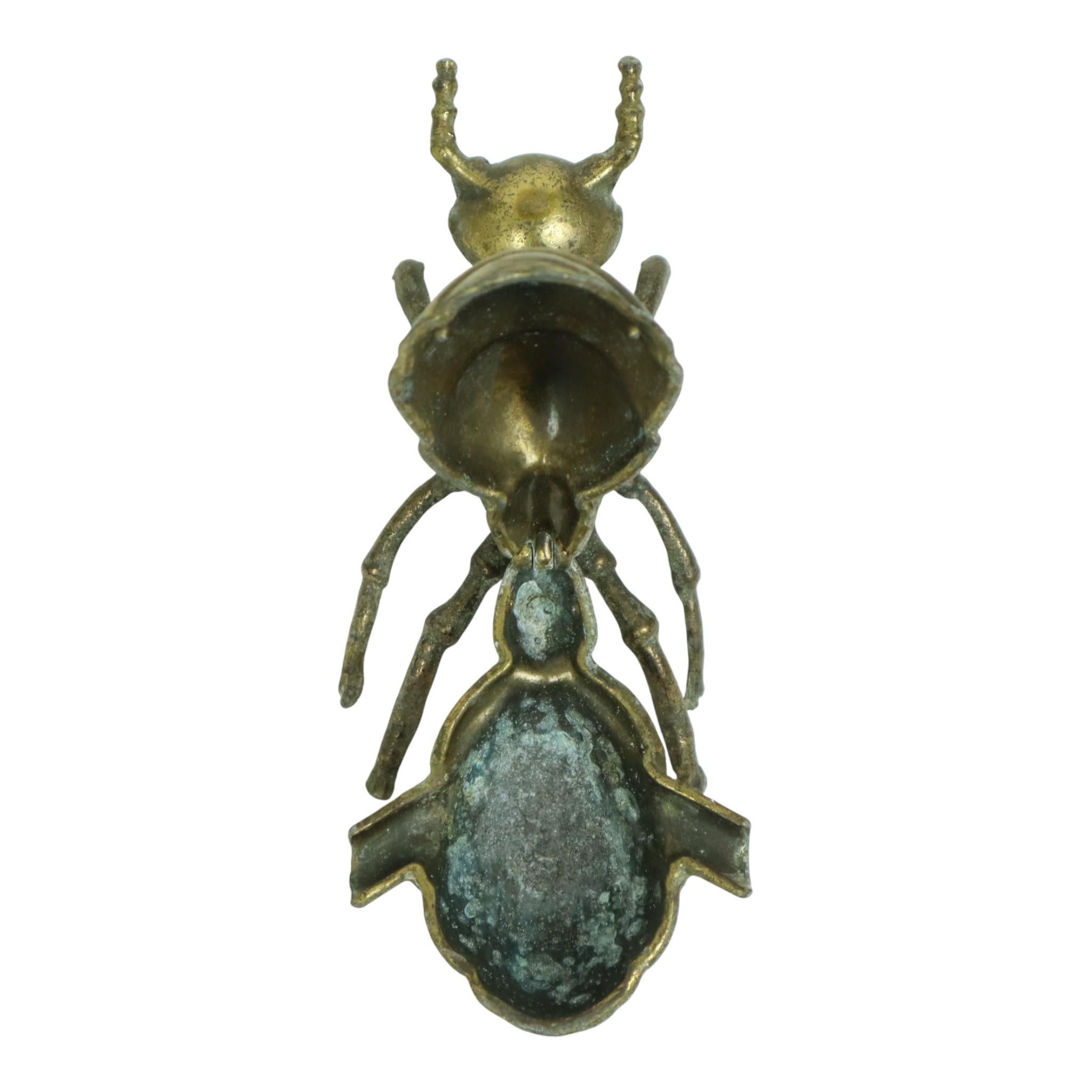 Rara formica placcata in rame, insetto, portacenere, statuetta 19cm In condizioni buone in vendita a Poperinge, BE