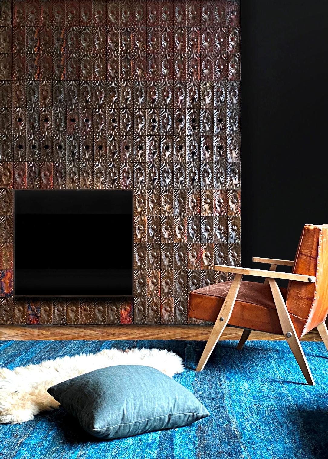 Copper Wall Cladding Designed by Edit Oborzil and Tibor Jeney, 1968 For Sale 5