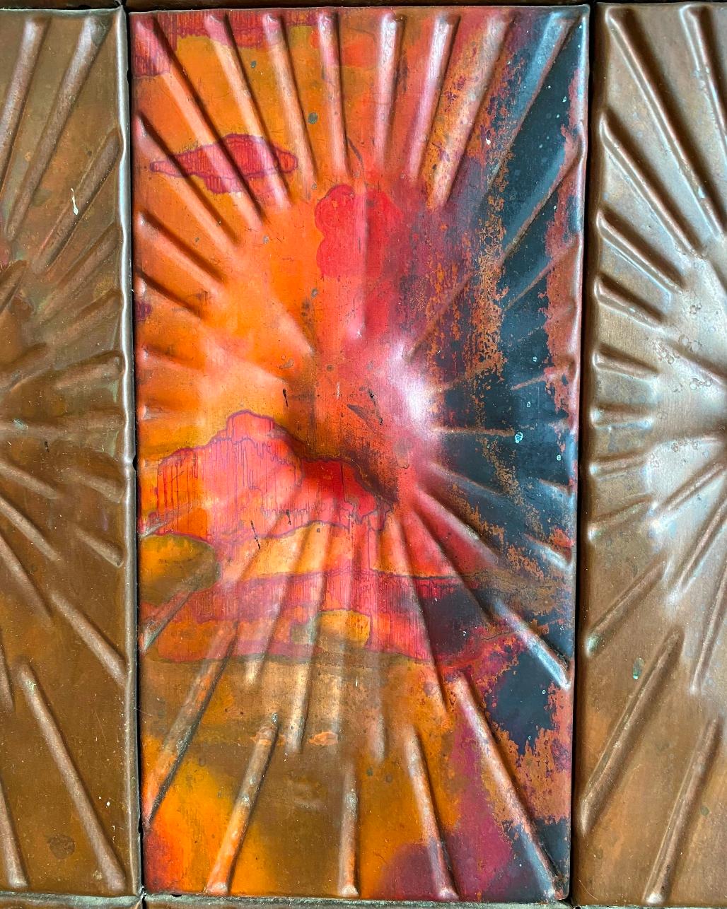 Revestimiento mural de cobre diseñado por Edit Oborzil y Tibor Jeney, 1968 en venta 1