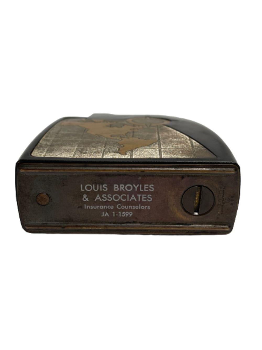 American Rare Copper World Table Lighter by Broyles & Associates. circa 1964 For Sale