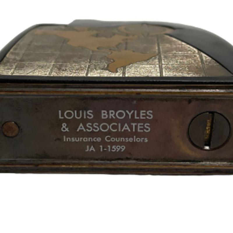 Rare Copper World Table Lighter by Broyles & Associates. circa 1964 In Excellent Condition For Sale In Van Nuys, CA