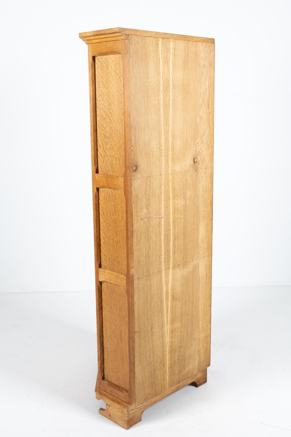 Rare meuble d'angle de Henning Kjærnulf en chêne blanc, verre bullé vert et carrelage en vente 7