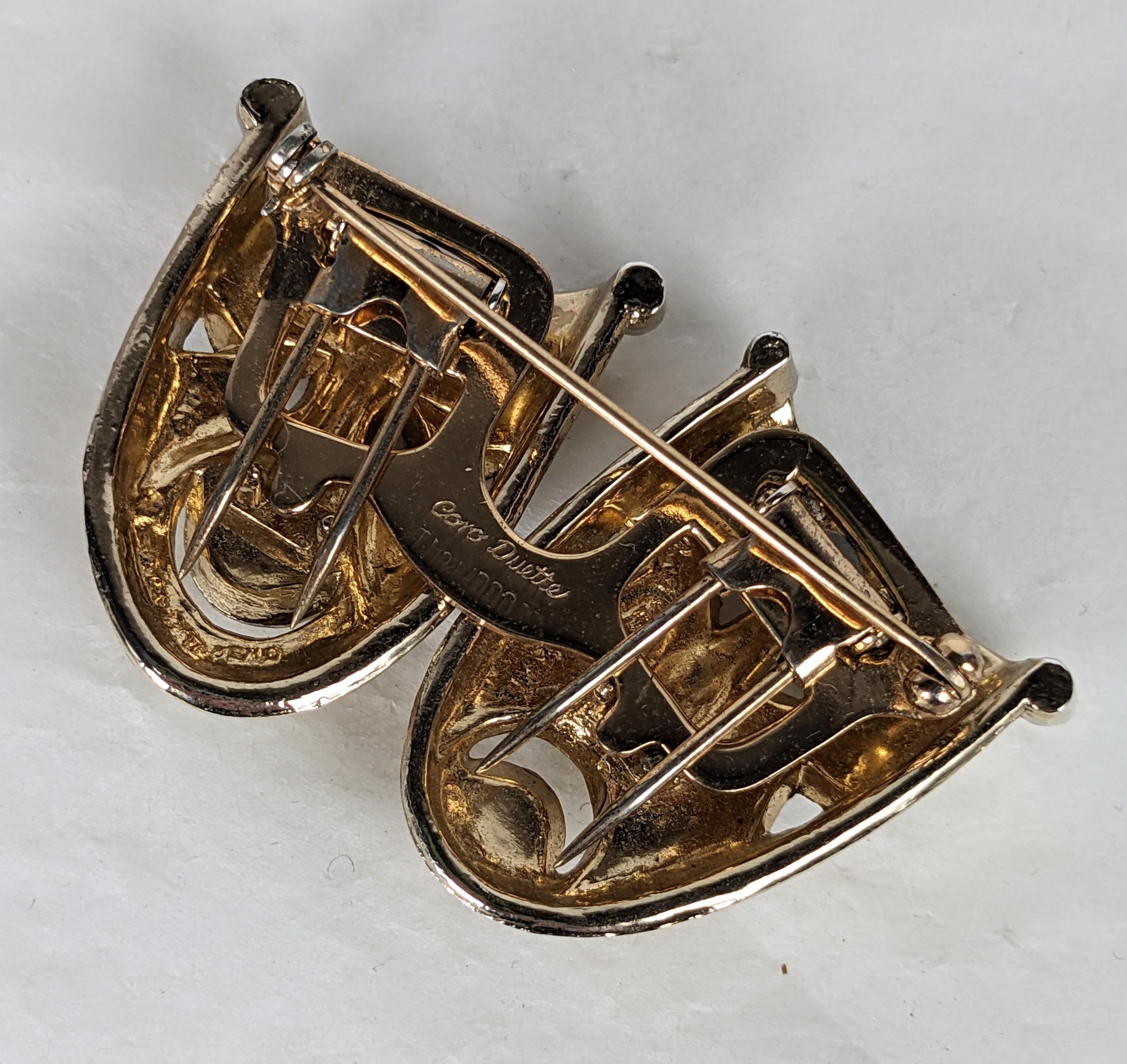 Women's or Men's Rare Coro Comedy Tragedy Duette Clips For Sale