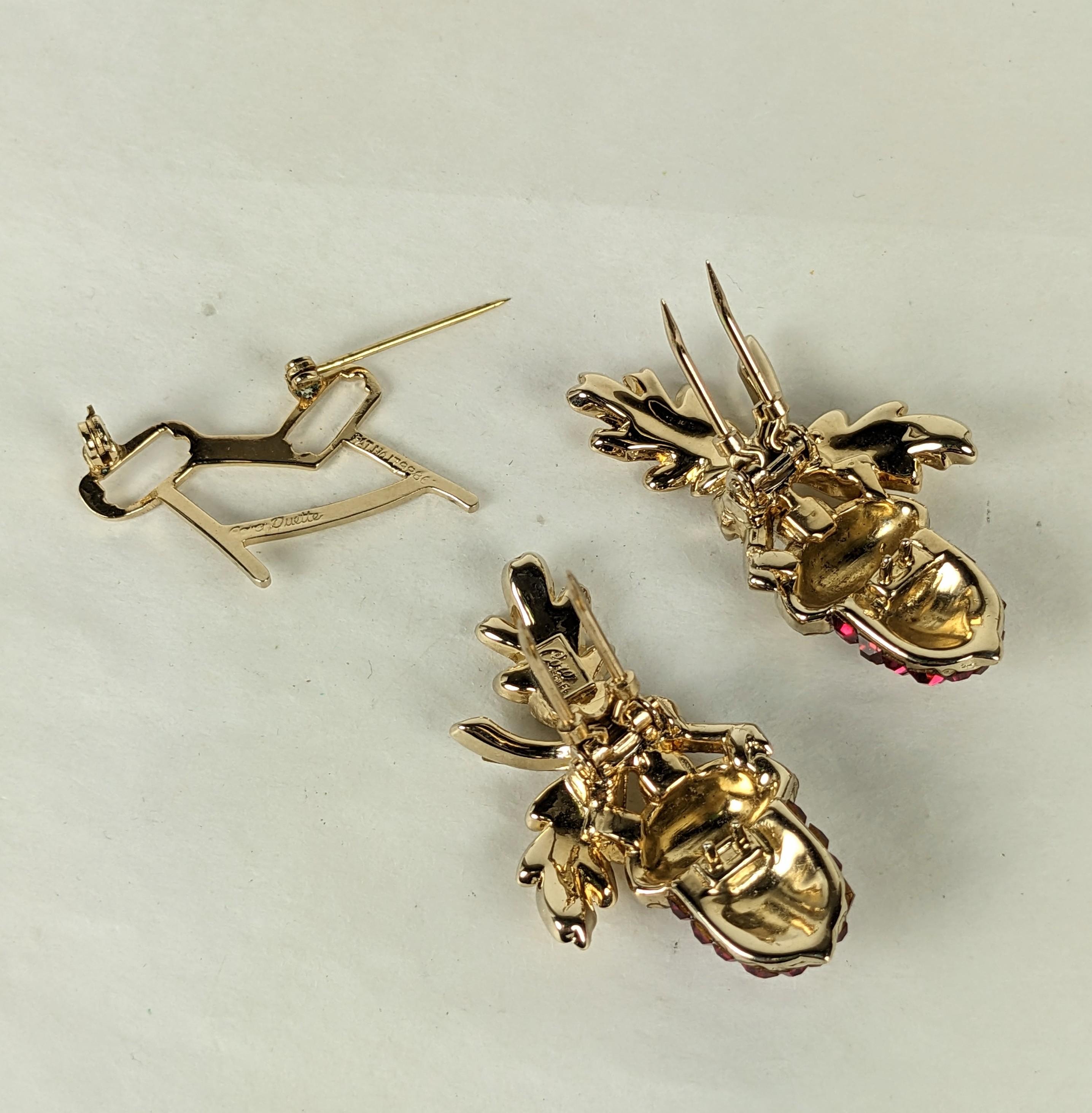 Rare Coro Invisibly Set Ruby Acorn Duette Clip Brooch at 1stDibs coro duette brooch, most