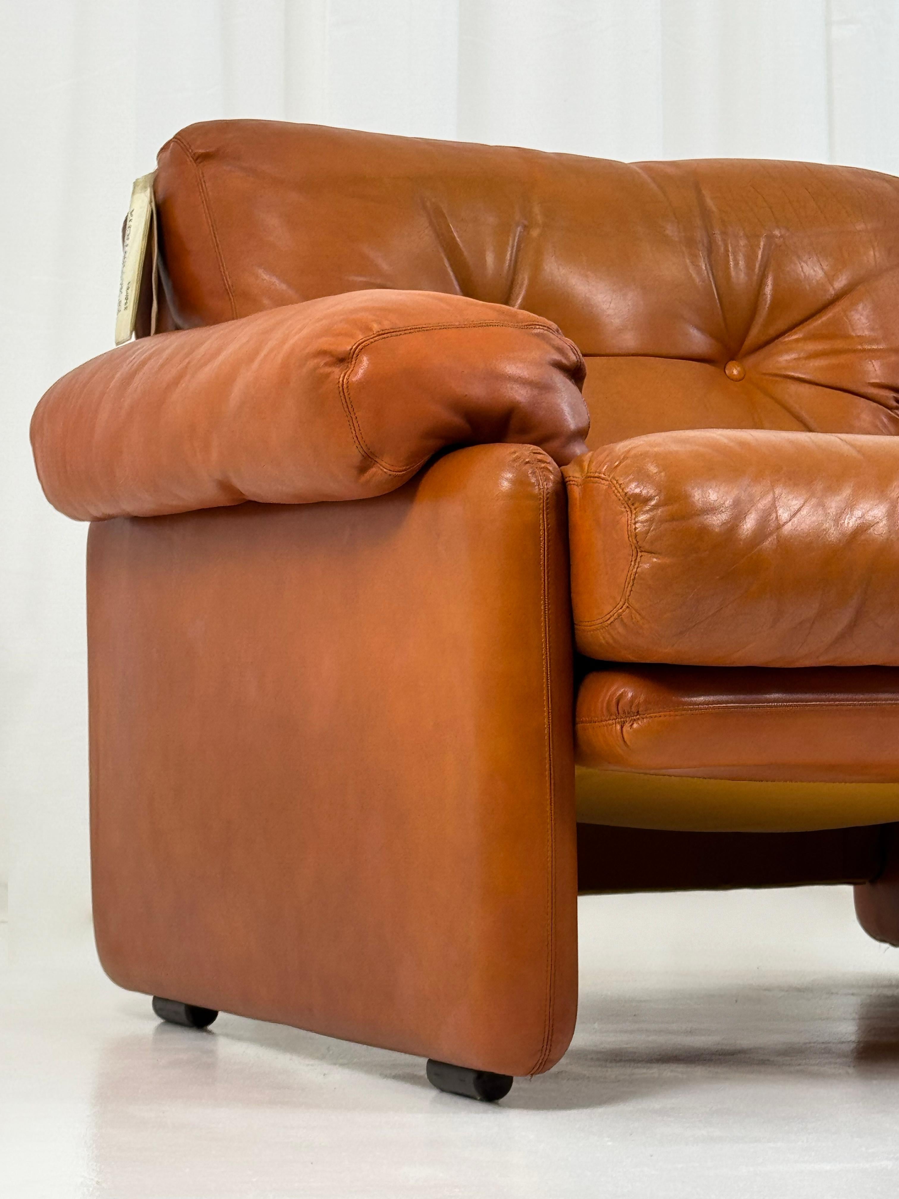 Raros Sillones Coronado en Piel Tabaco de T.Scarpa para B&B, Italia 1974. en venta 5