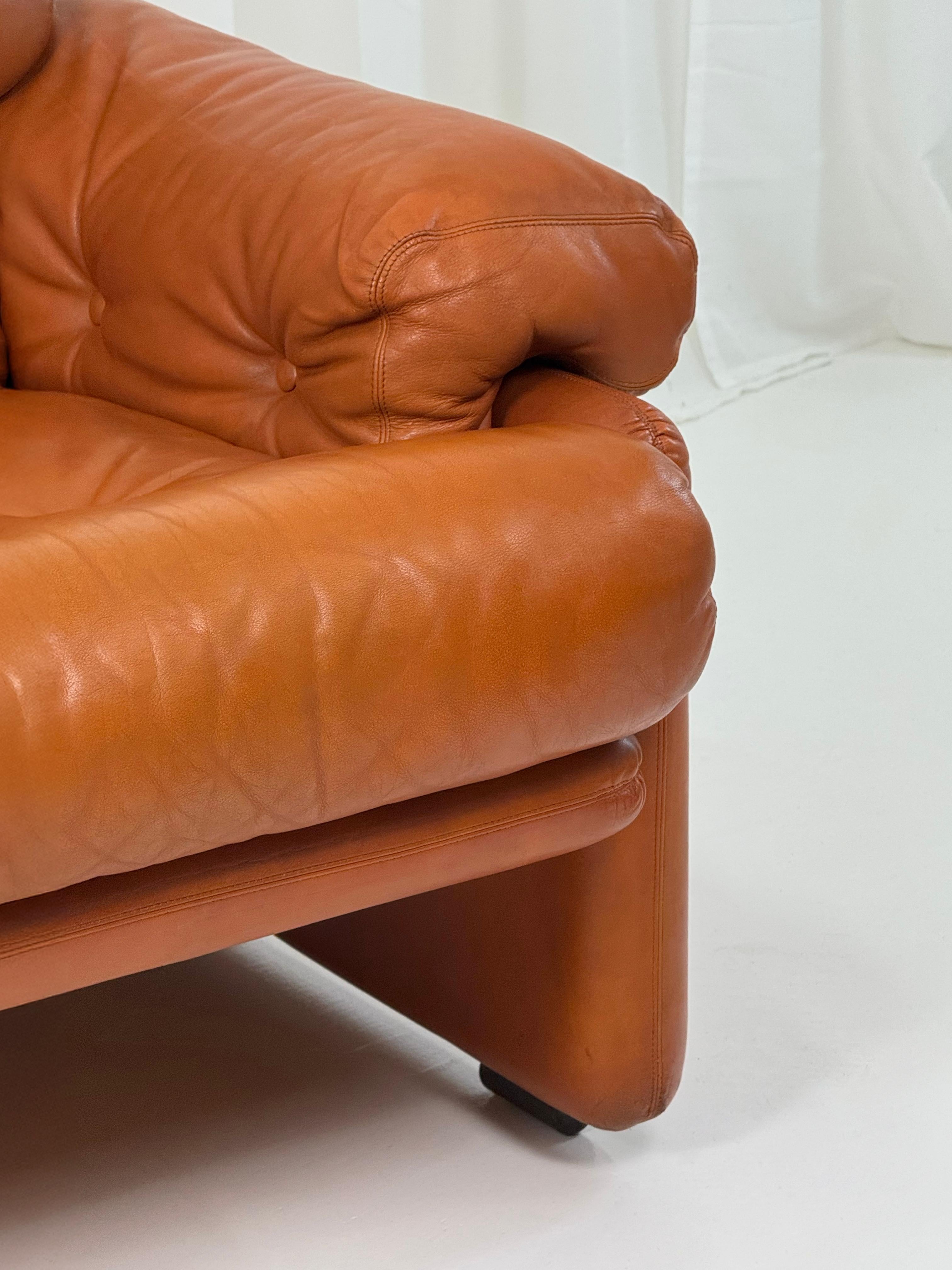 Raros Sillones Coronado en Piel Tabaco de T.Scarpa para B&B, Italia 1974. en venta 7
