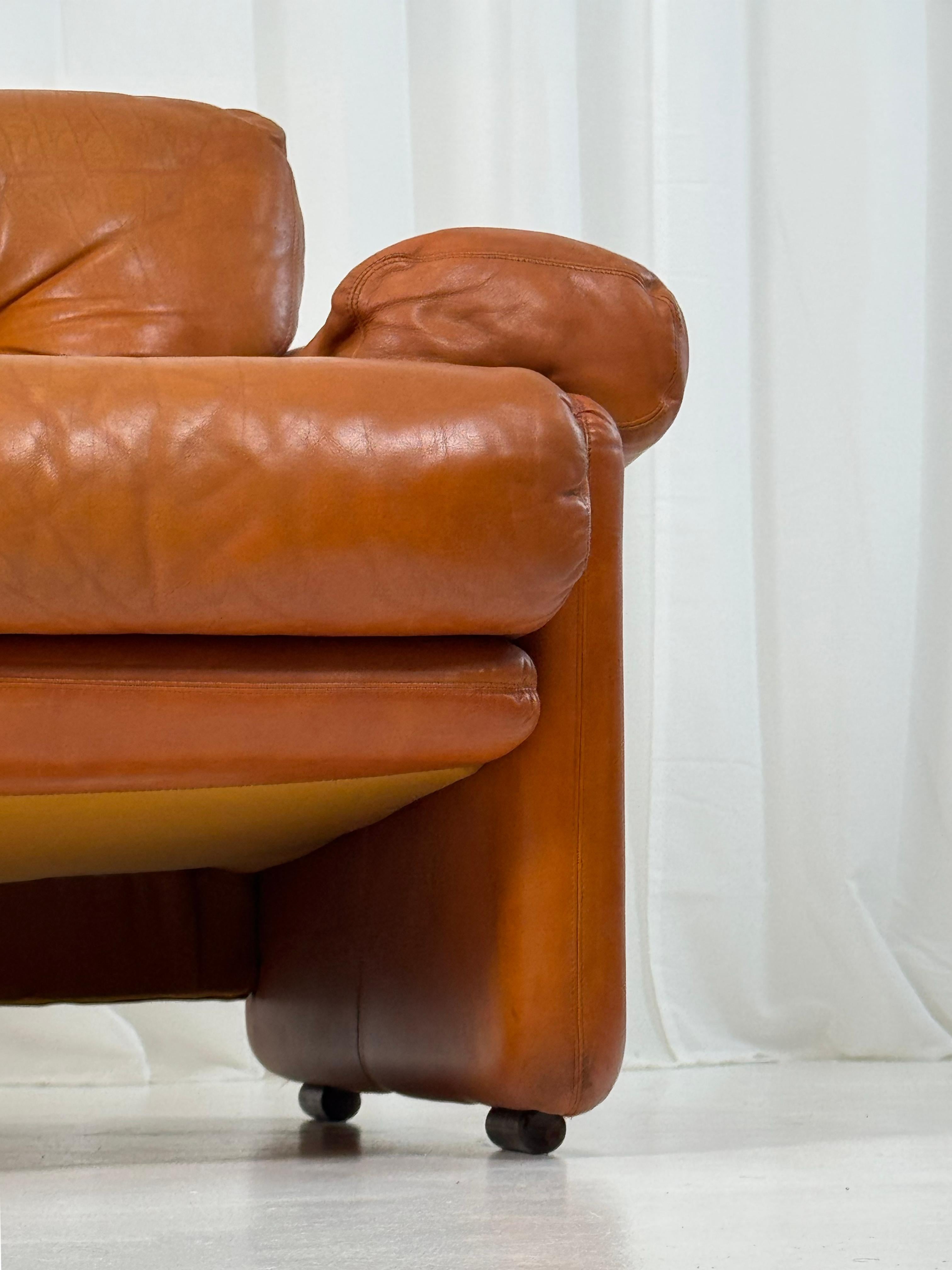 Raros Sillones Coronado en Piel Tabaco de T.Scarpa para B&B, Italia 1974. en venta 10