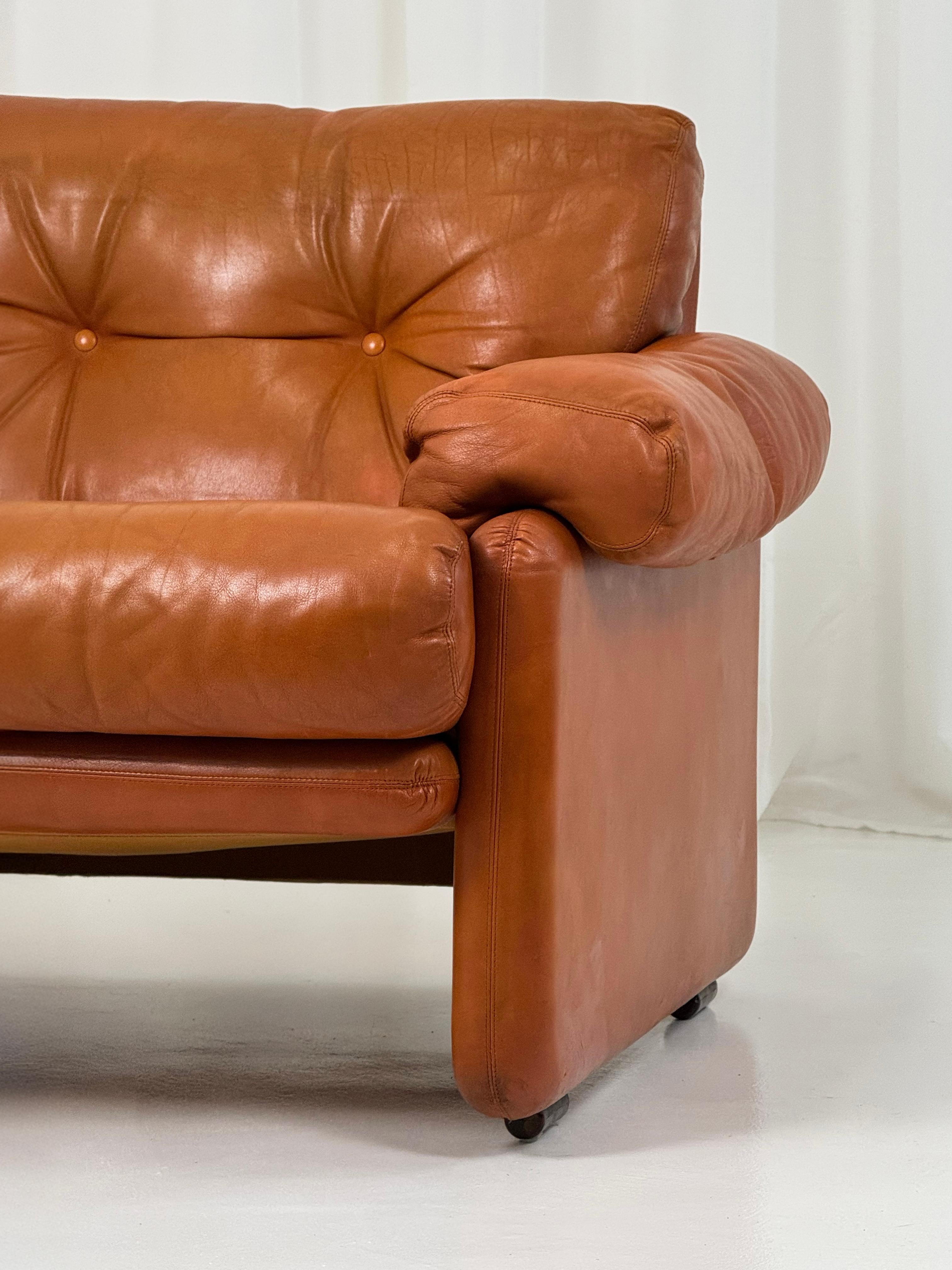 Raros Sillones Coronado en Piel Tabaco de T.Scarpa para B&B, Italia 1974. en venta 12
