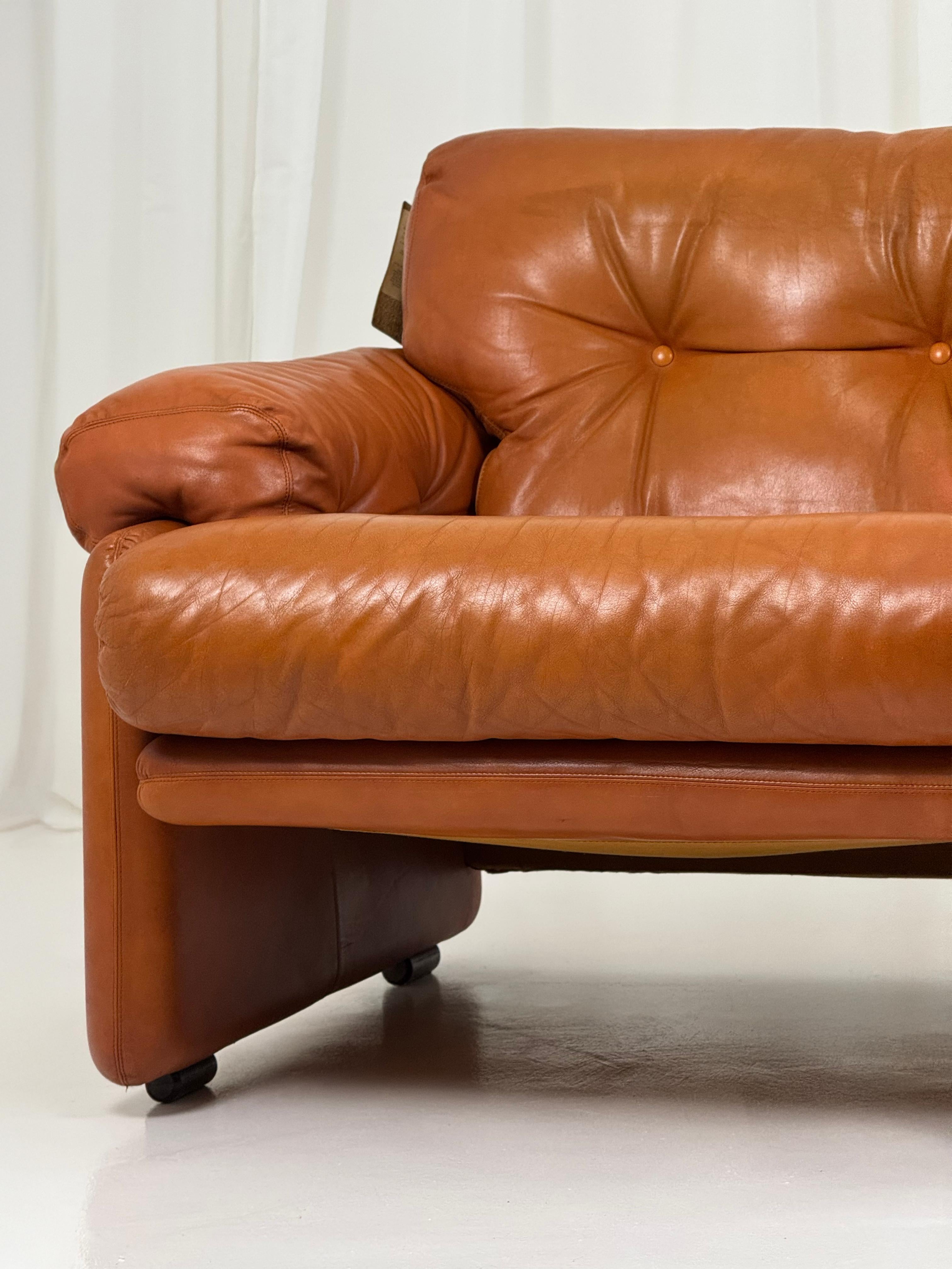 Raros Sillones Coronado en Piel Tabaco de T.Scarpa para B&B, Italia 1974. en venta 13