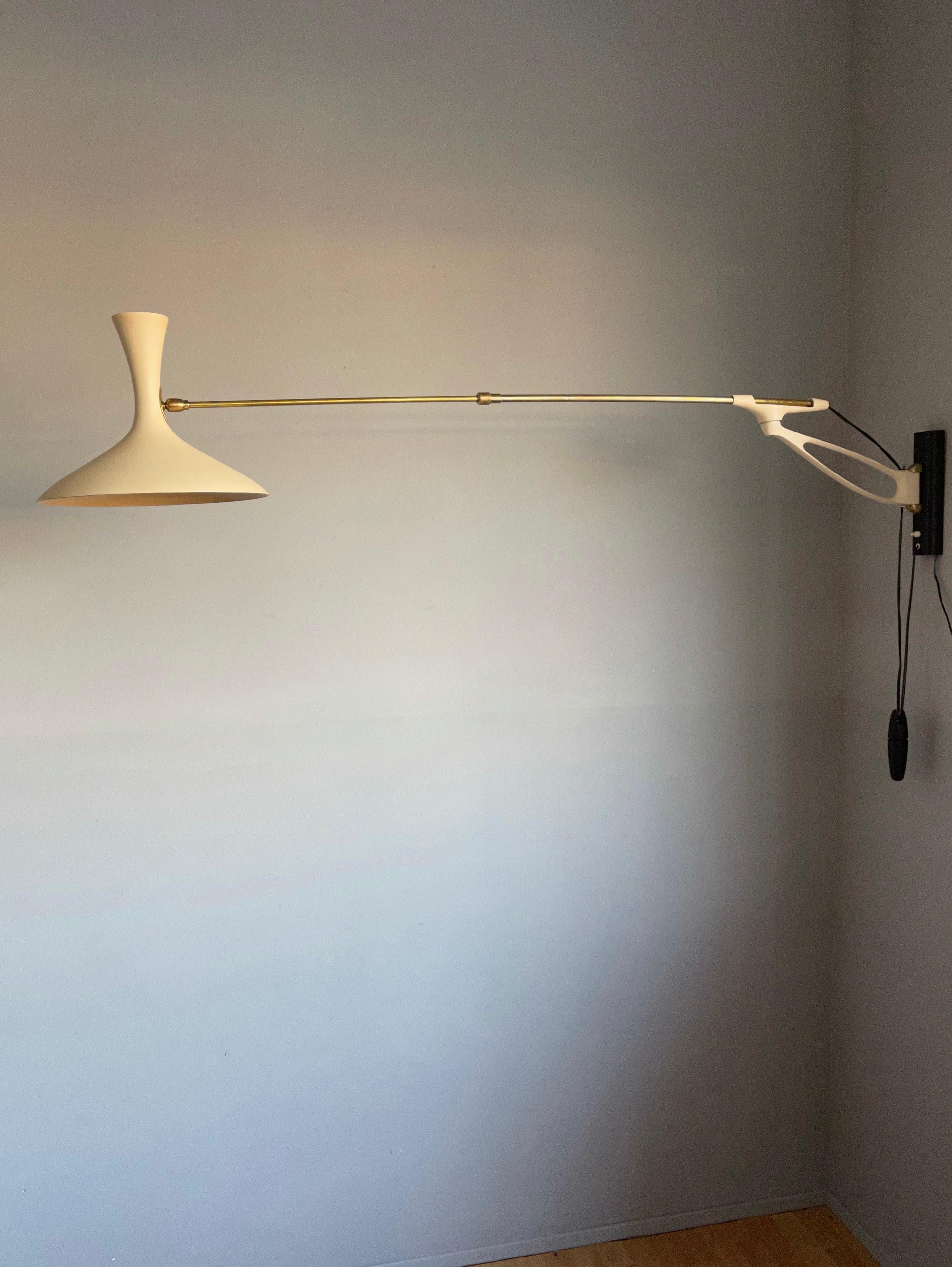 Rare Cosack Louis Kalff Royal Telescope Articulating Wall Light, Germany, 1950s For Sale 7
