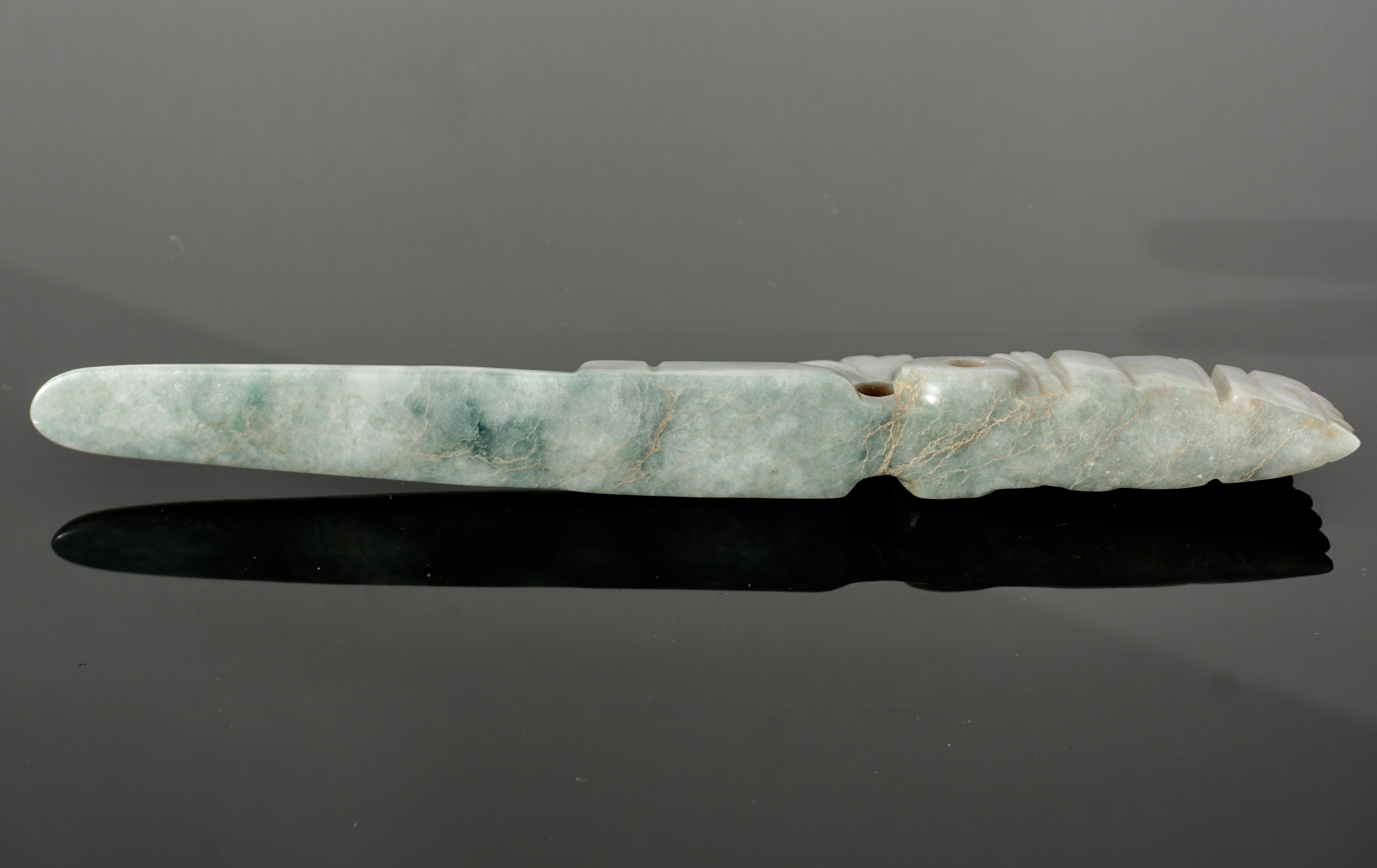 18th Century and Earlier Rare Costa Rican Jade Axe God Guanacaste Nicoya Region A.D. 1-500 For Sale