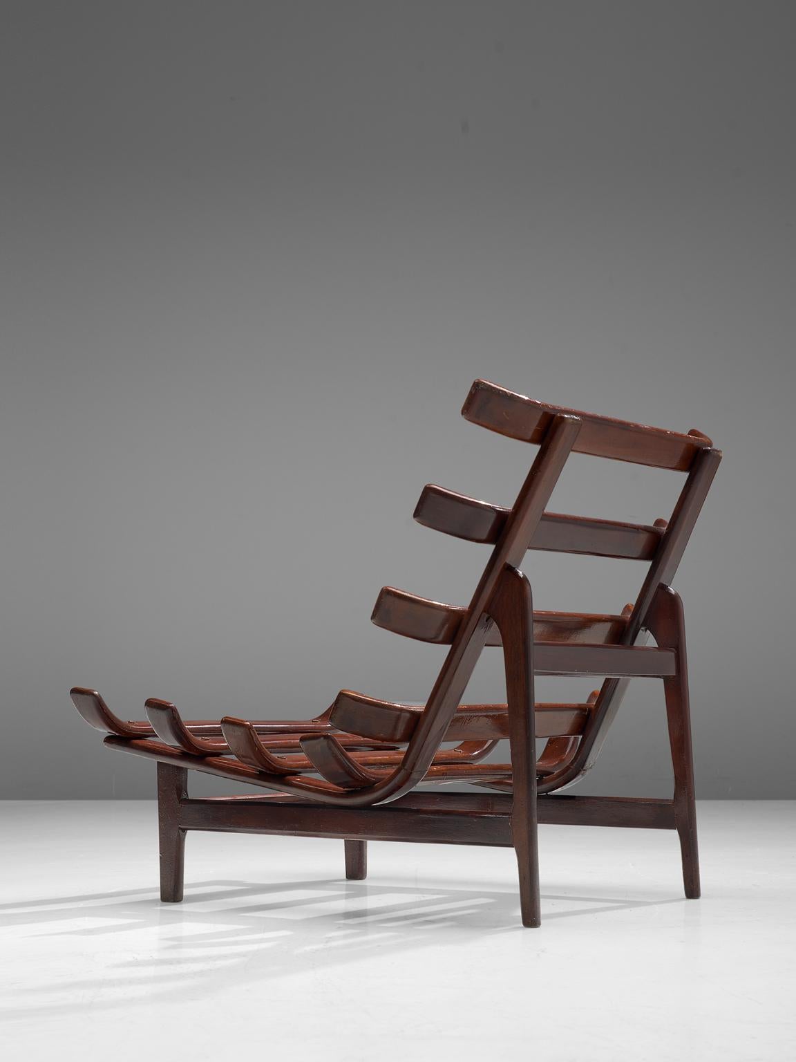 Brazilian Lounge Chair in Solid Rosewood Frame by Móveis Pailar.