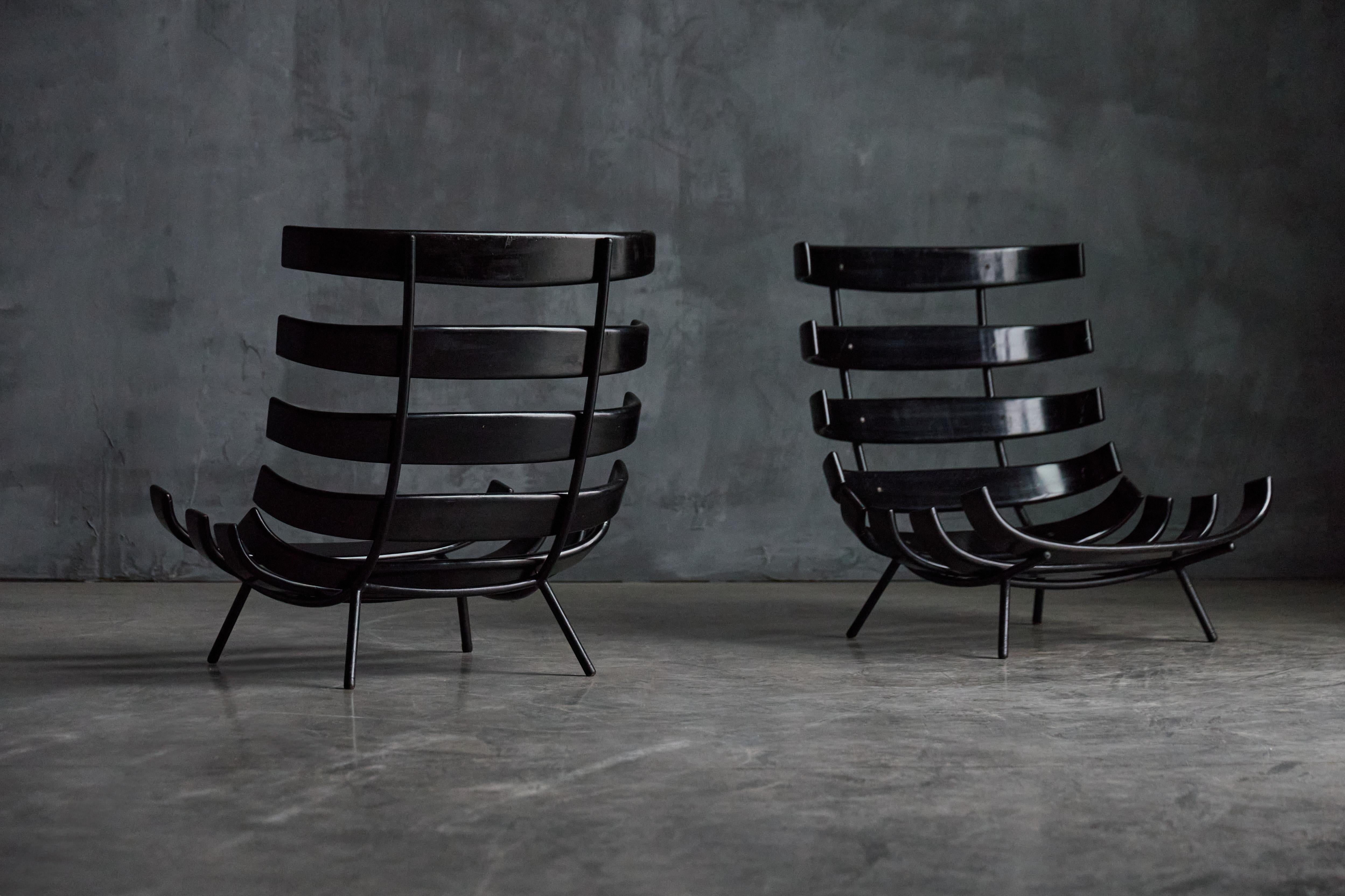 Rare 'Costela' Lounge Chairs by Martin Eisler and Carlo Hauner, Brazil, 1954 For Sale 12