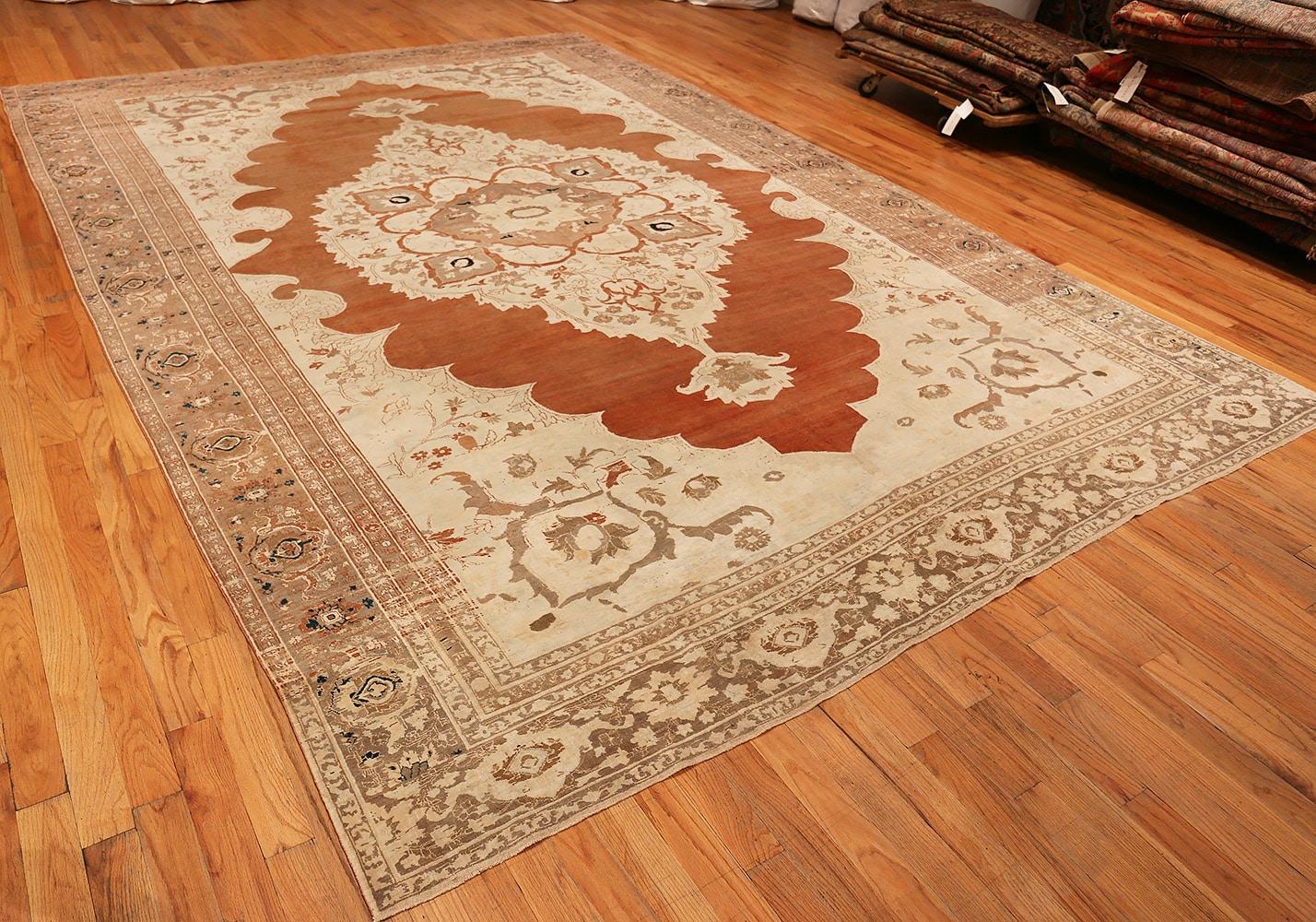 Rare Cotton and Wool Antique Persian Tabriz Rug. Size: 10 ft 3 in x 14 ft 10 in 1