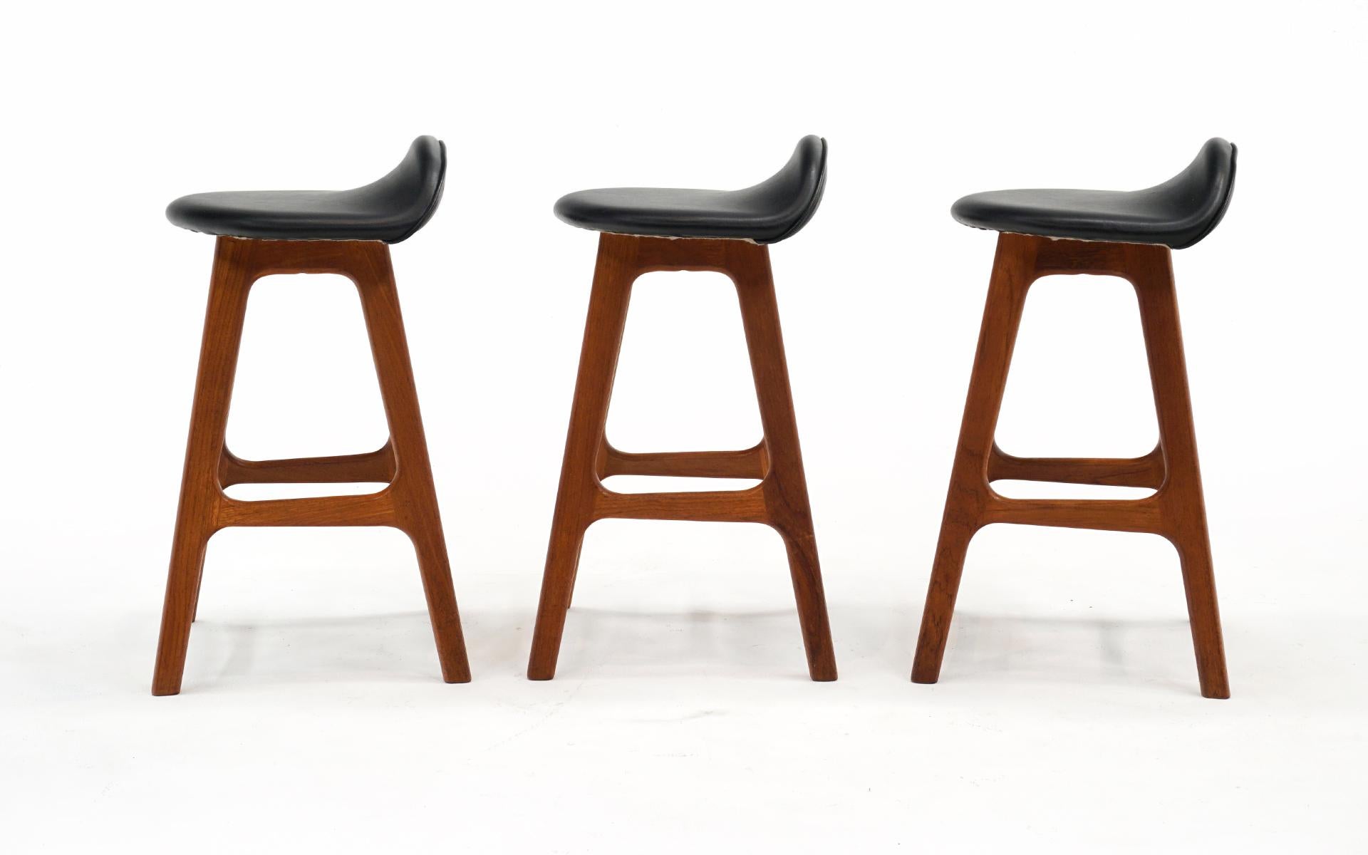 Scandinavian Modern Rare Counter Height Bar Stools.Designed by Eric Buch