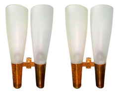 Rare Couple of Wall Lamps Model 1537 Design Pietro Chiesa for Fontana Arte 1935