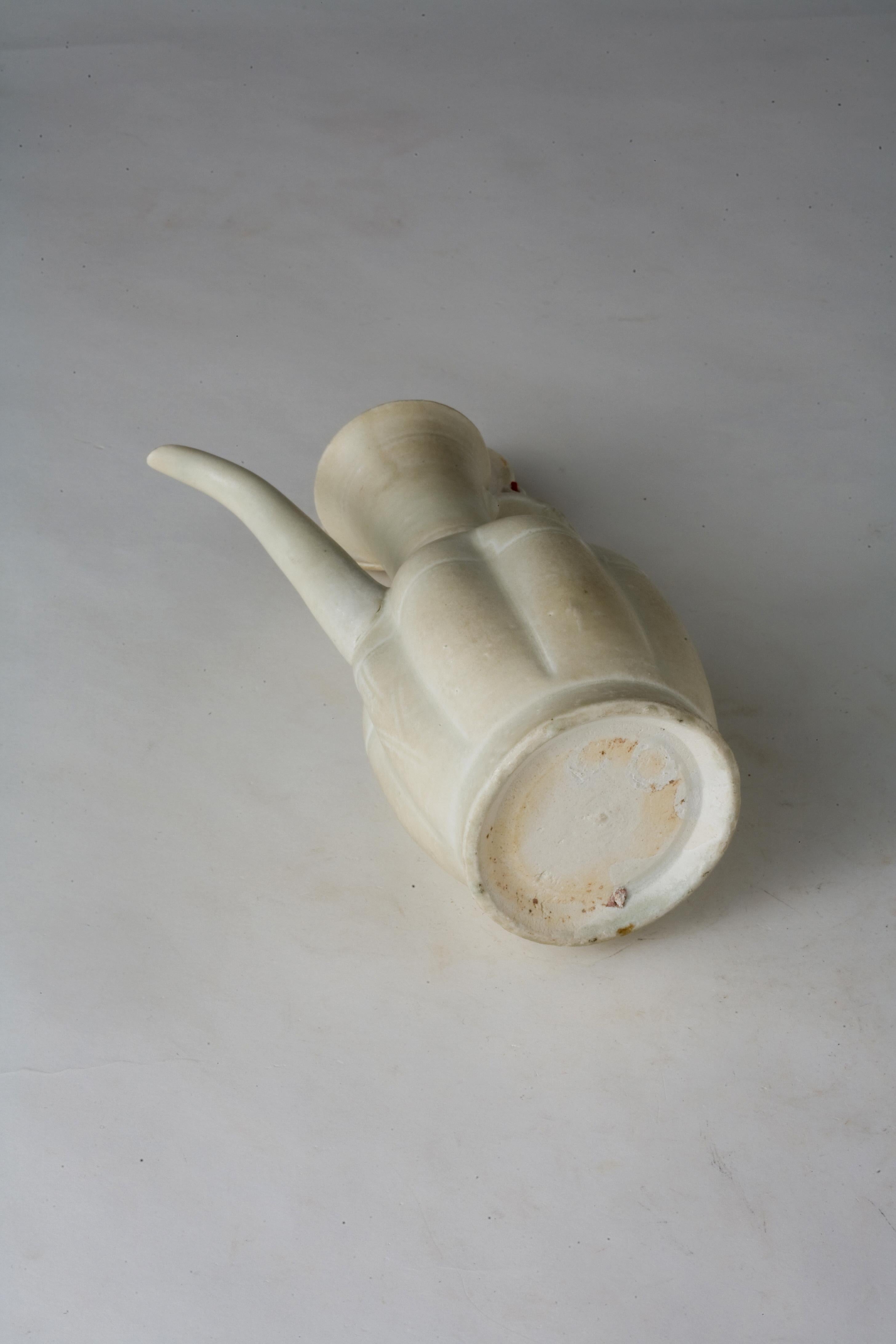 Esportazione cinese Rara brocca e coperchio Ding yao smaltati di crema, dinastia Song (960~1279) in vendita