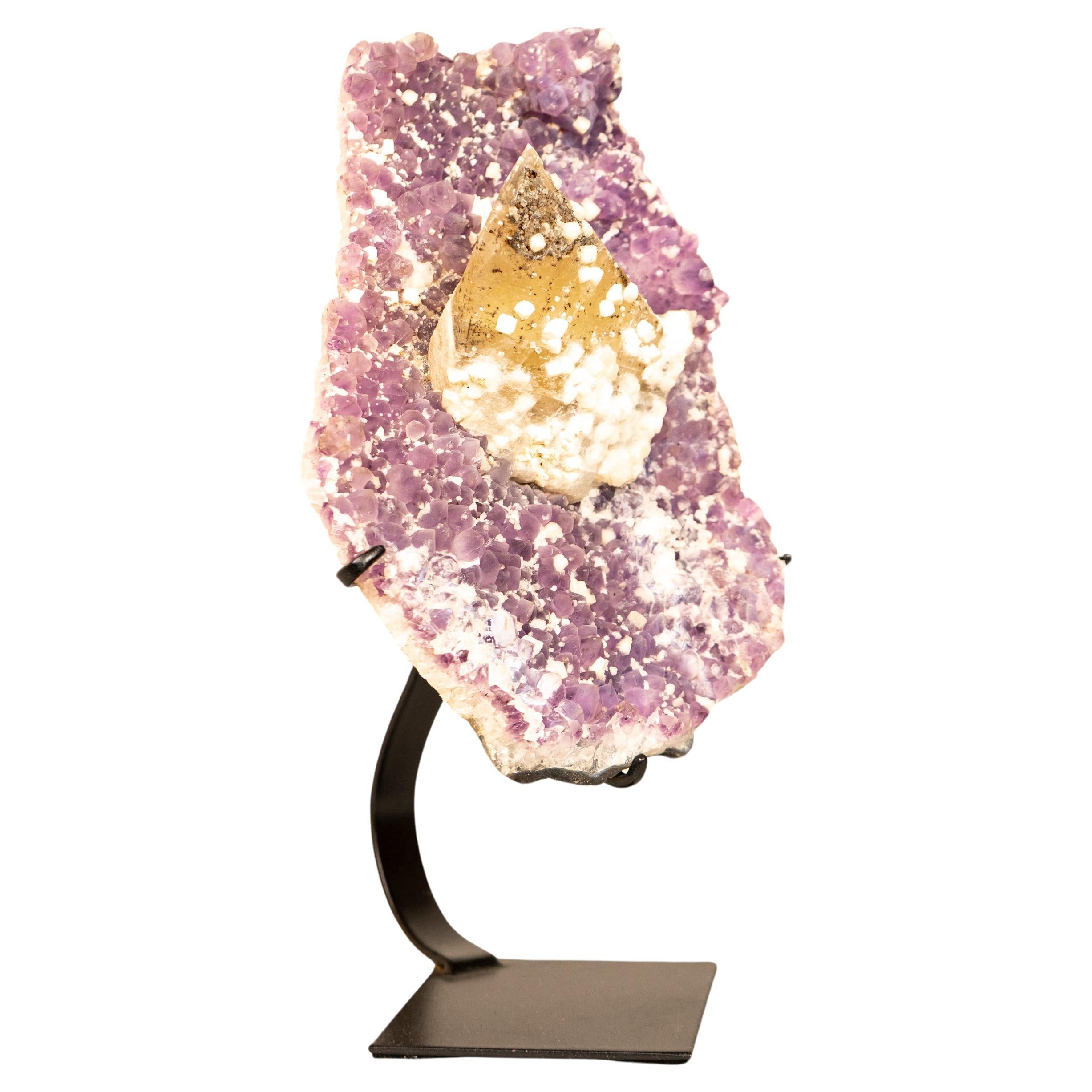 Rare Crystal Calcite on Lavender Amethyst Cluster