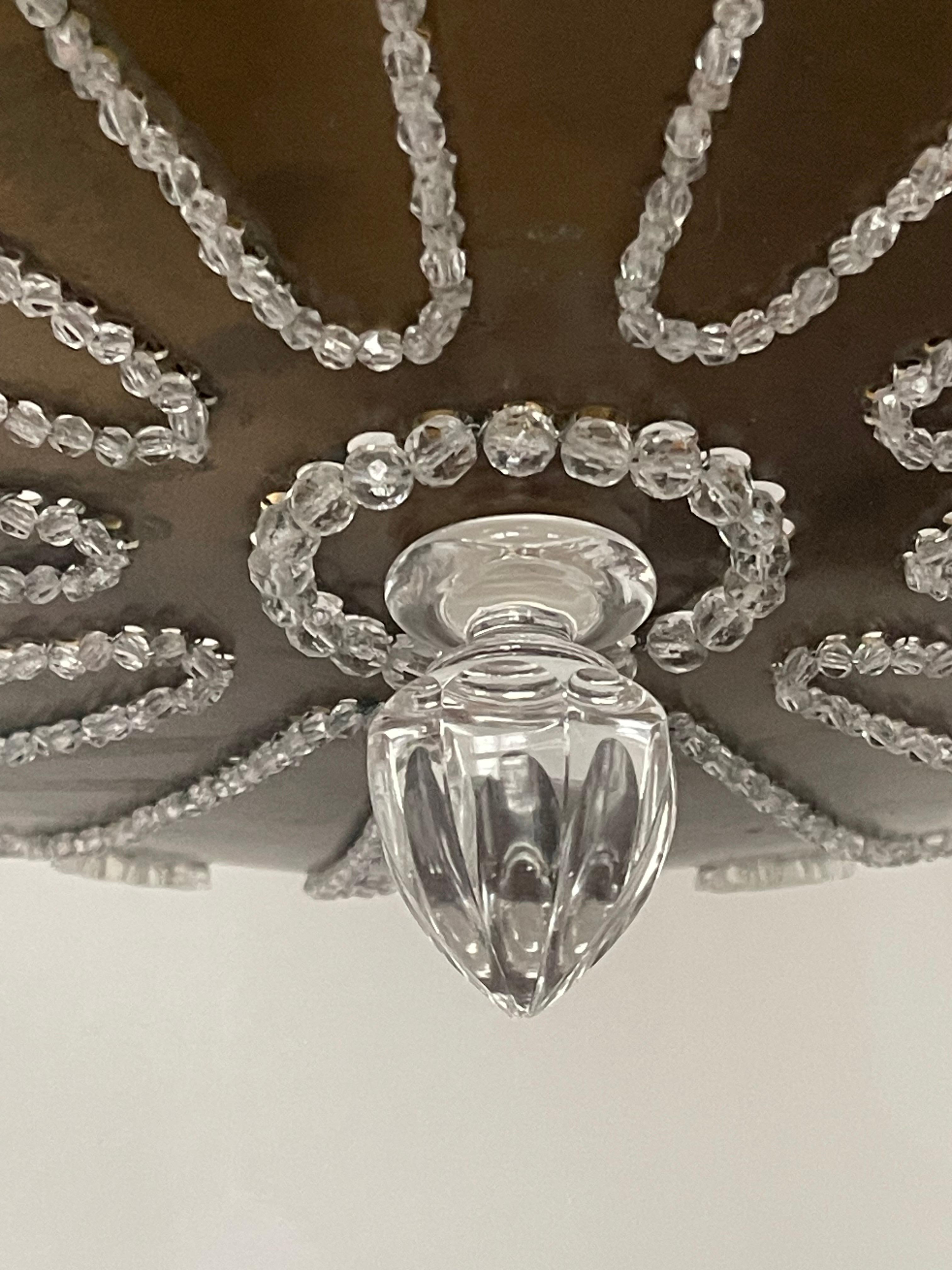 Rare Crystal Chandelier in the Style of Maison Baguès, France, 1950s 7