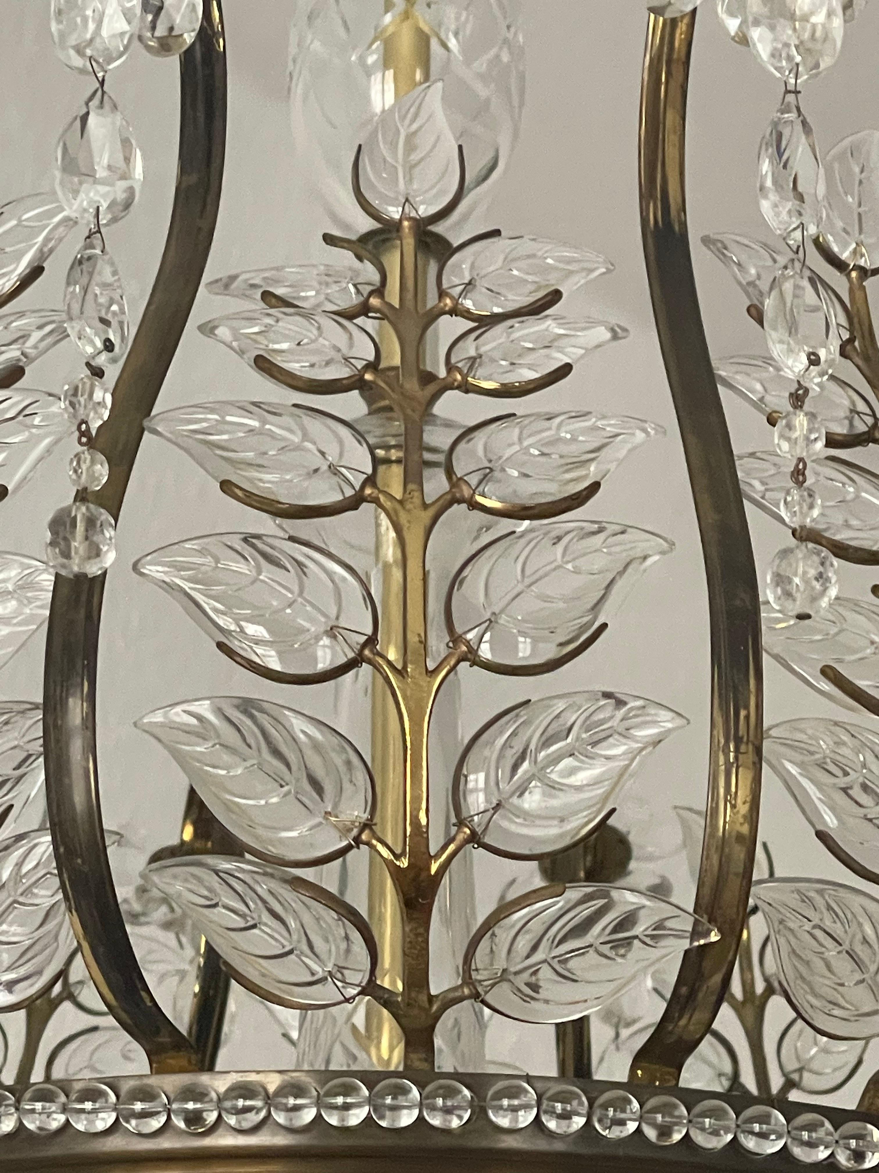 Rare Crystal Chandelier in the Style of Maison Baguès, France, 1950s 2