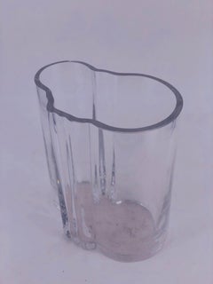 Rare Crystal Clear Tall Large Vase in the Style of Alvar Aalto for Orrefors