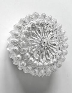 Rare Crystal Glass Ceiling or Wall Flushmount, 1960s