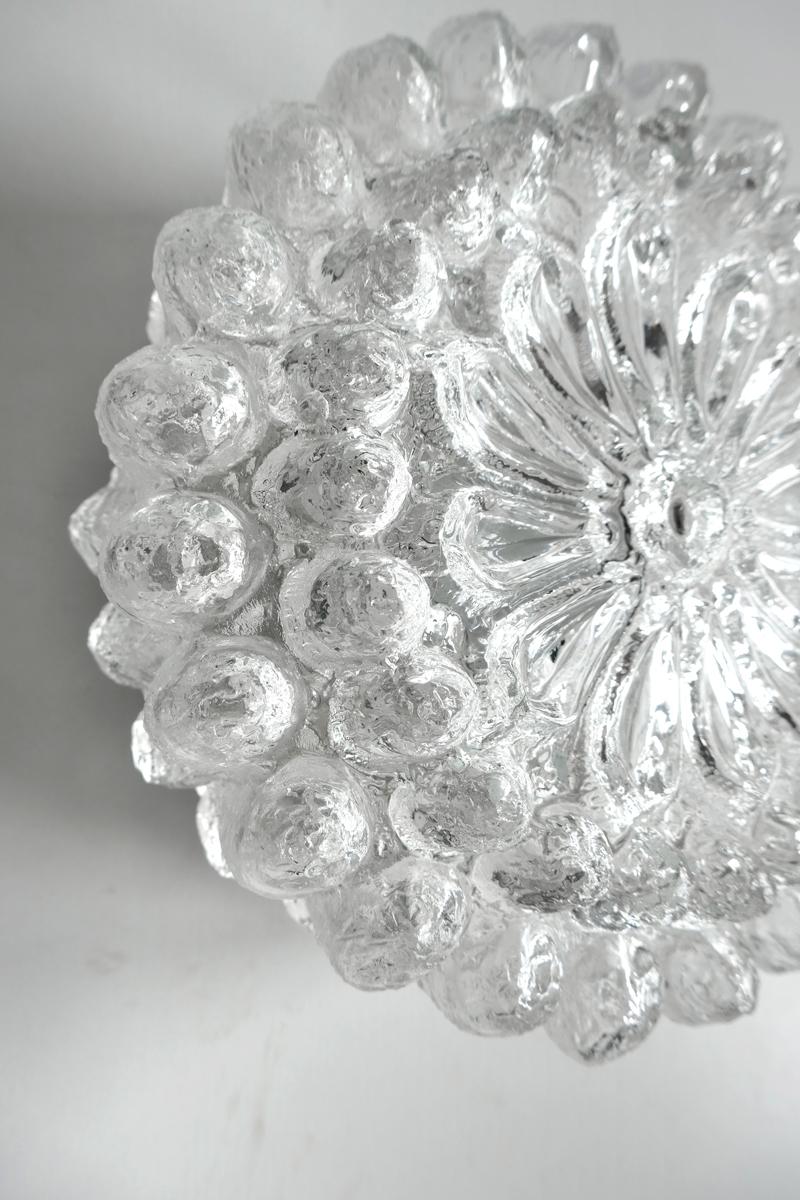 Mid-Century Modern Rare Crystal Glass Ceiling or Wall Flushmount, 1960s For Sale