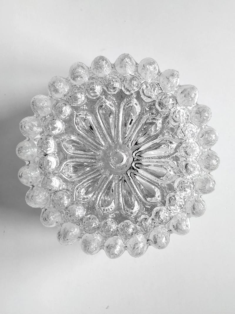 Rare Crystal Glass Ceiling or Wall Flushmount, 1960s For Sale 1