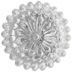 Vintage Rare Crystal Glass Ceiling or Wall Flushmount, 1960s