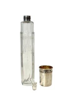 Seltene Kristall-Parfümflasche mit massiver Silberfassung, Frankreich 1890er Jahre